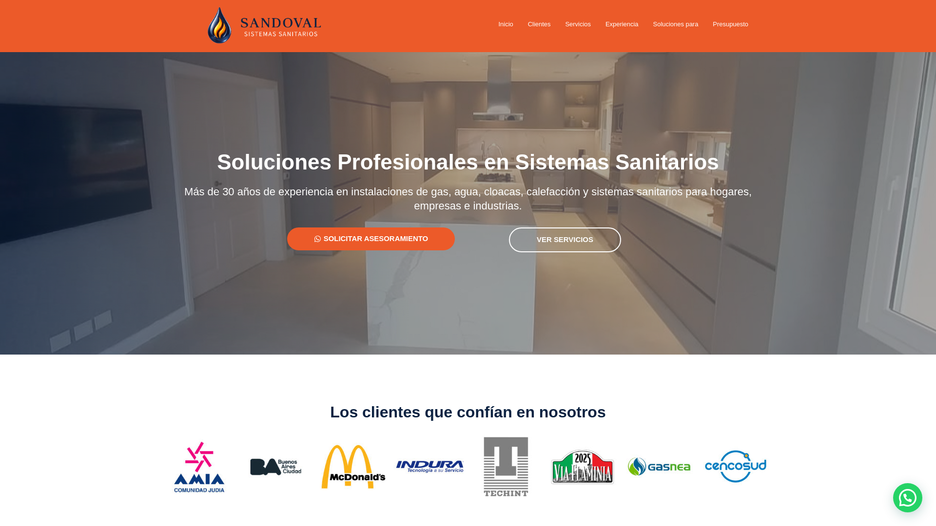 website screenshot of https://sandovalsistemas.com.ar/