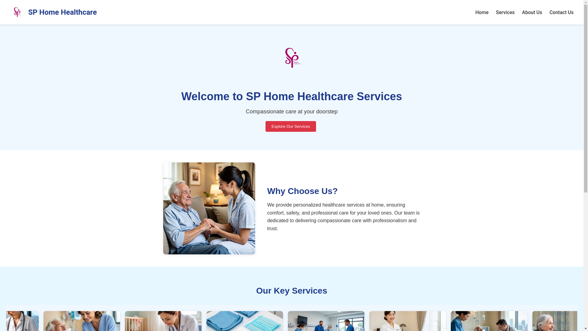 website screenshot of https://sphomecare.org.in/