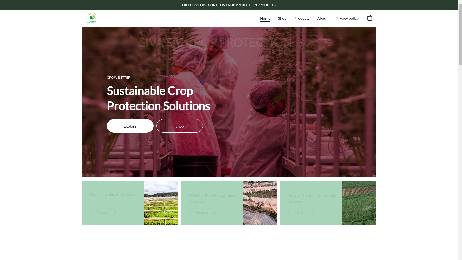 website screenshot of https://sivasaicropprotection.shop/