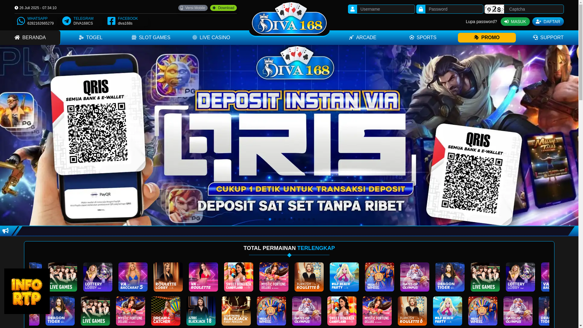 website screenshot of https://diva168ai.com/