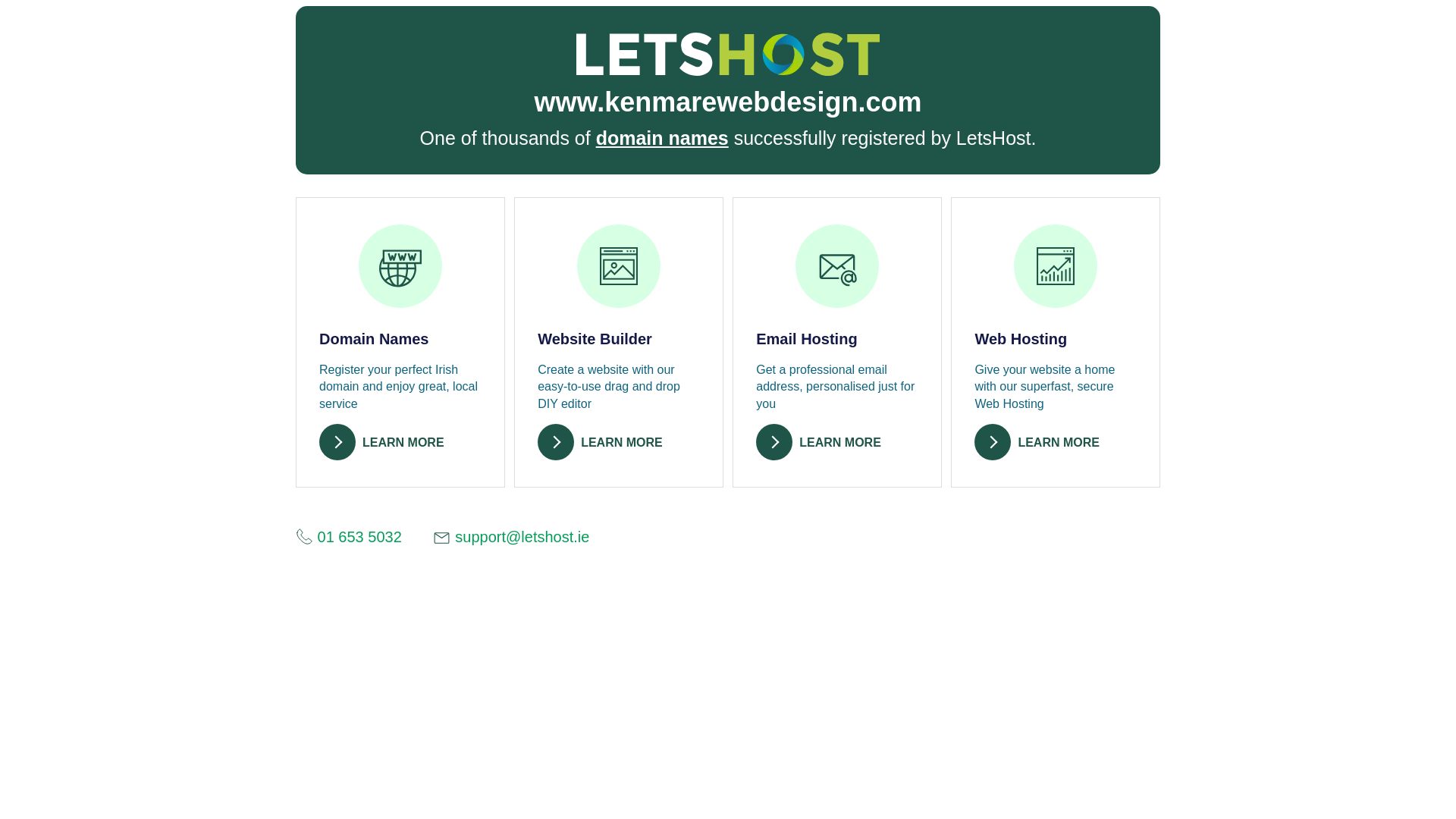 website screenshot of https://kenmarewebdesign.com