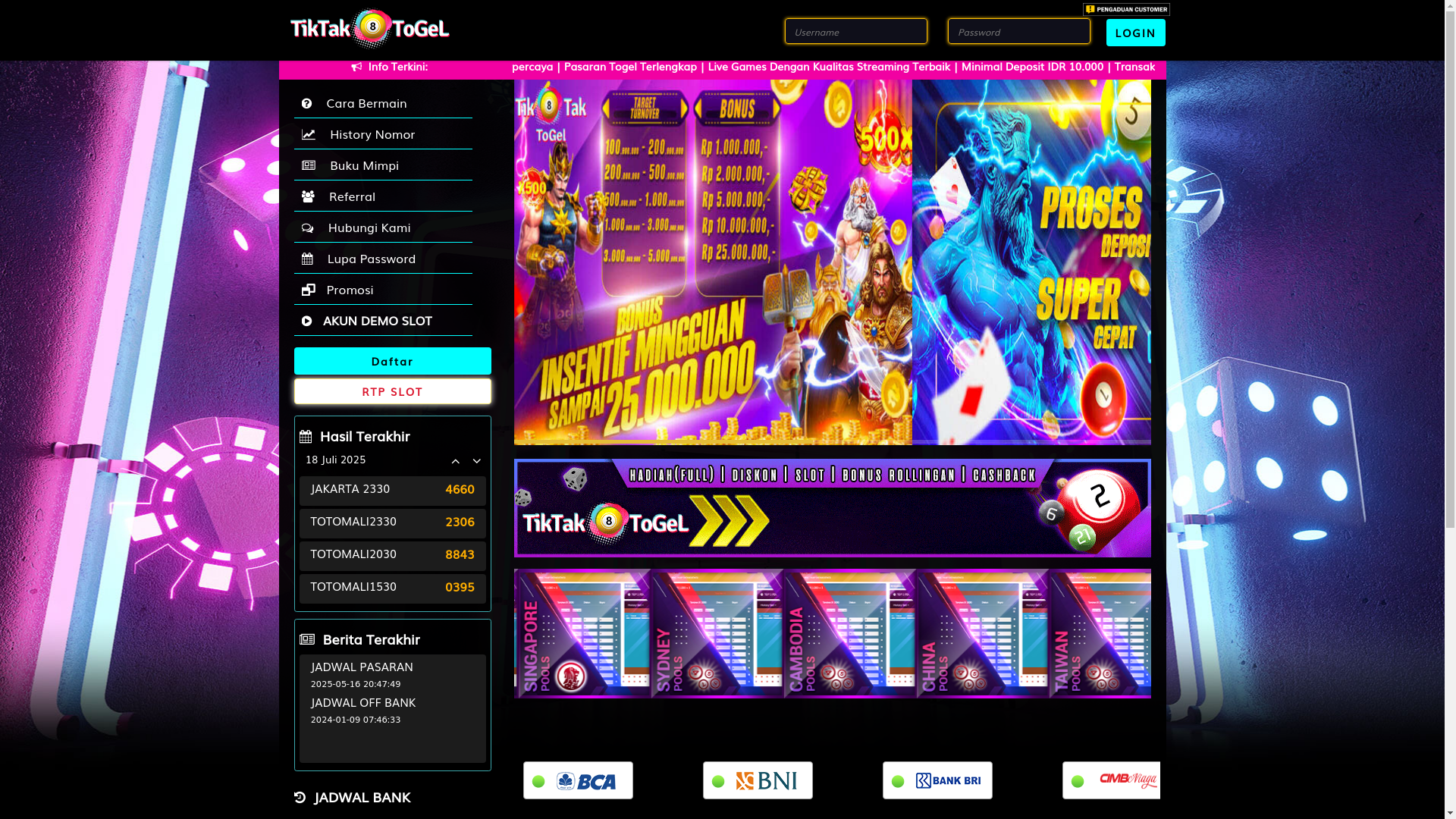 website screenshot of https://tiktakjackpot.com/