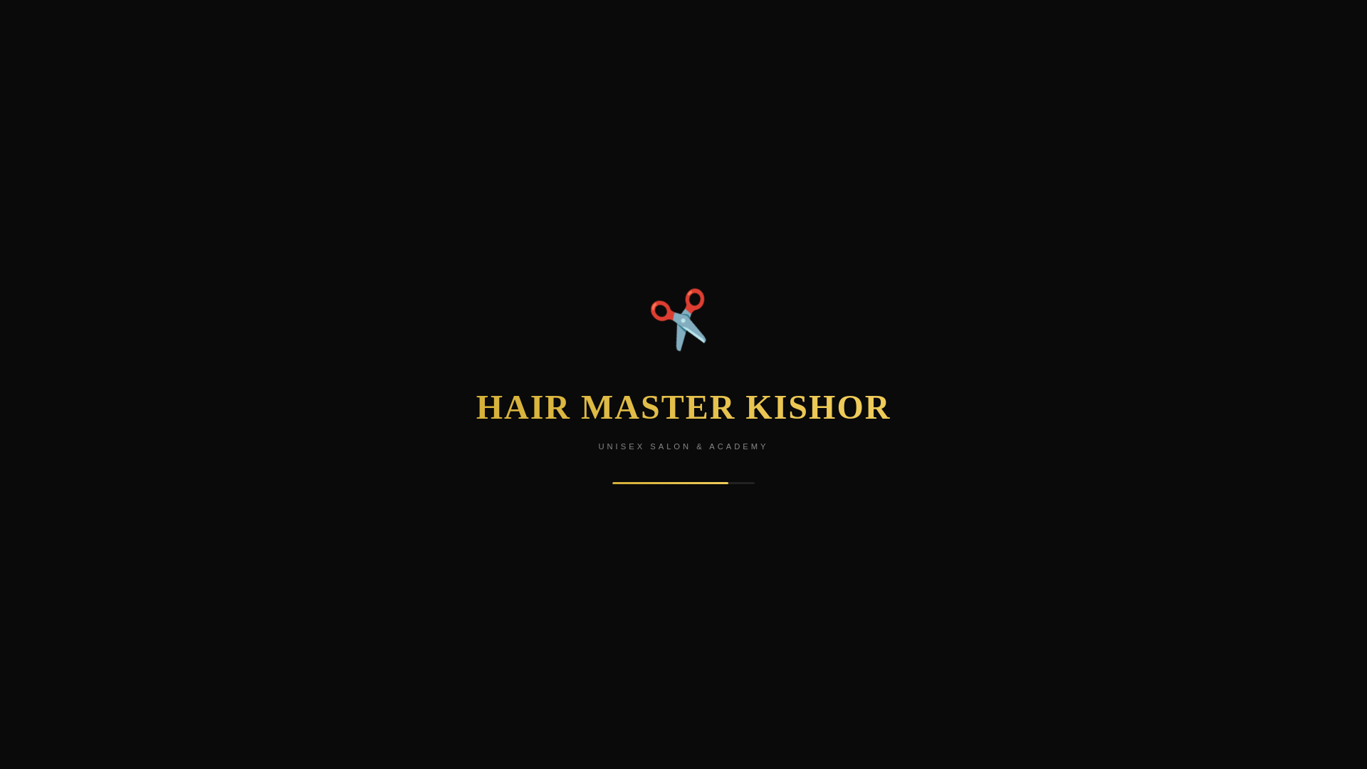 website screenshot of https://hairmasterkishor.business