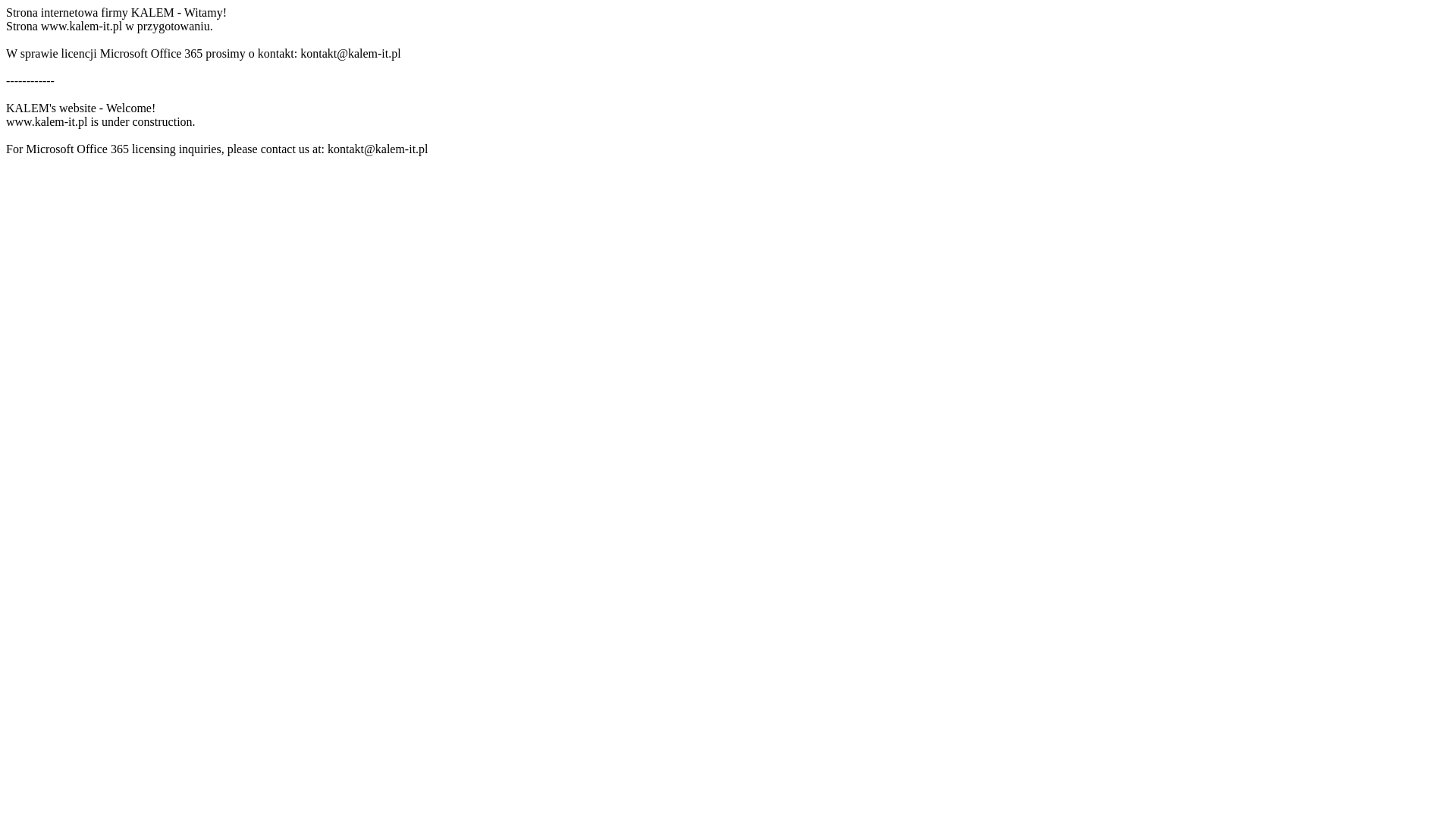website screenshot of https://kalem-it.pl/