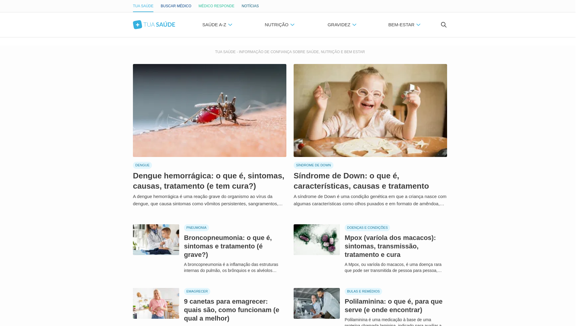 website screenshot of https://www.tuasaude.com