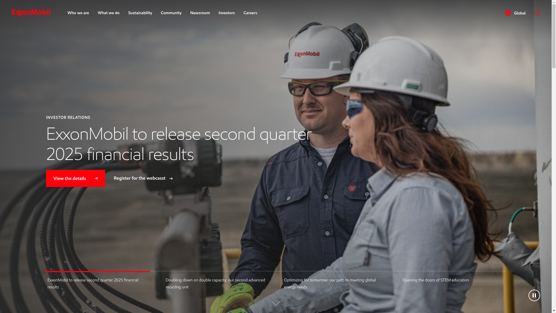 website screenshot of https://exxonmobil-vendors.com/