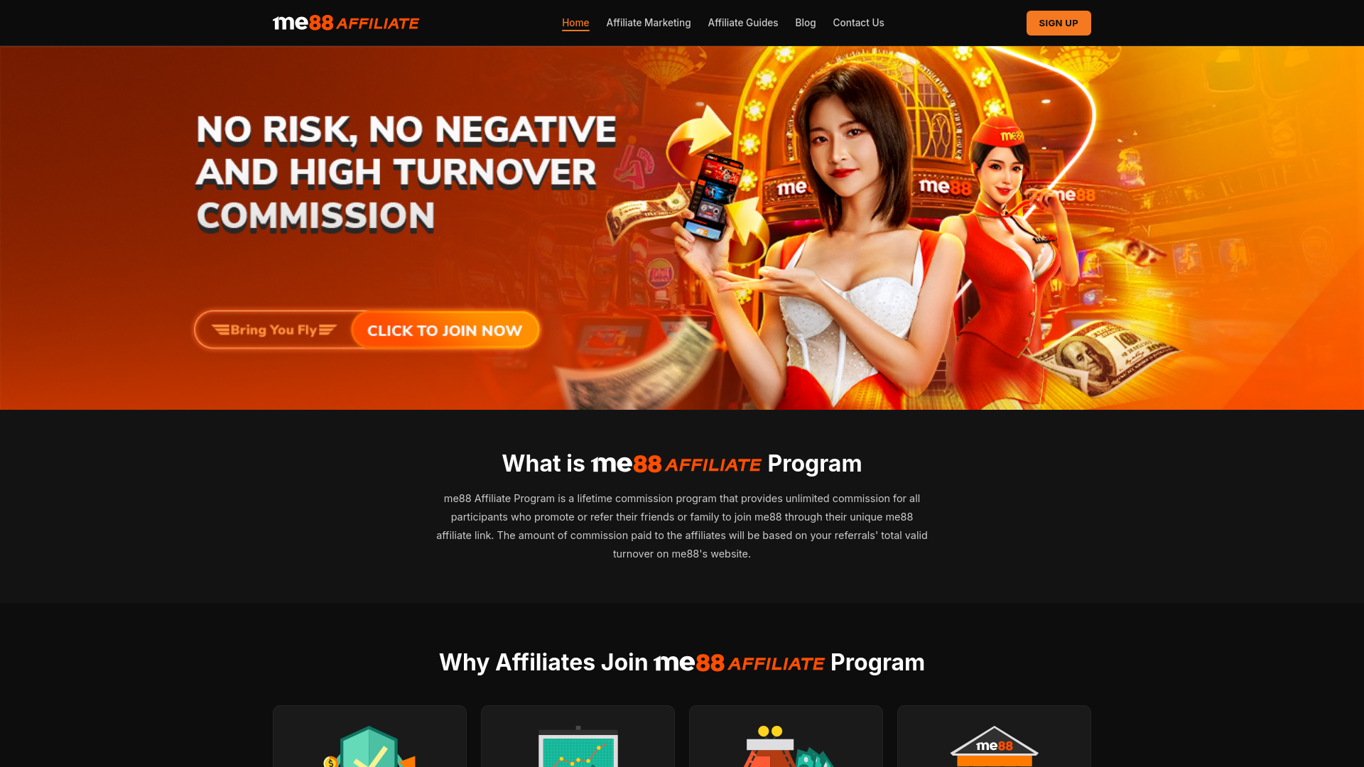 website screenshot of https://me88affiliateblog.com/