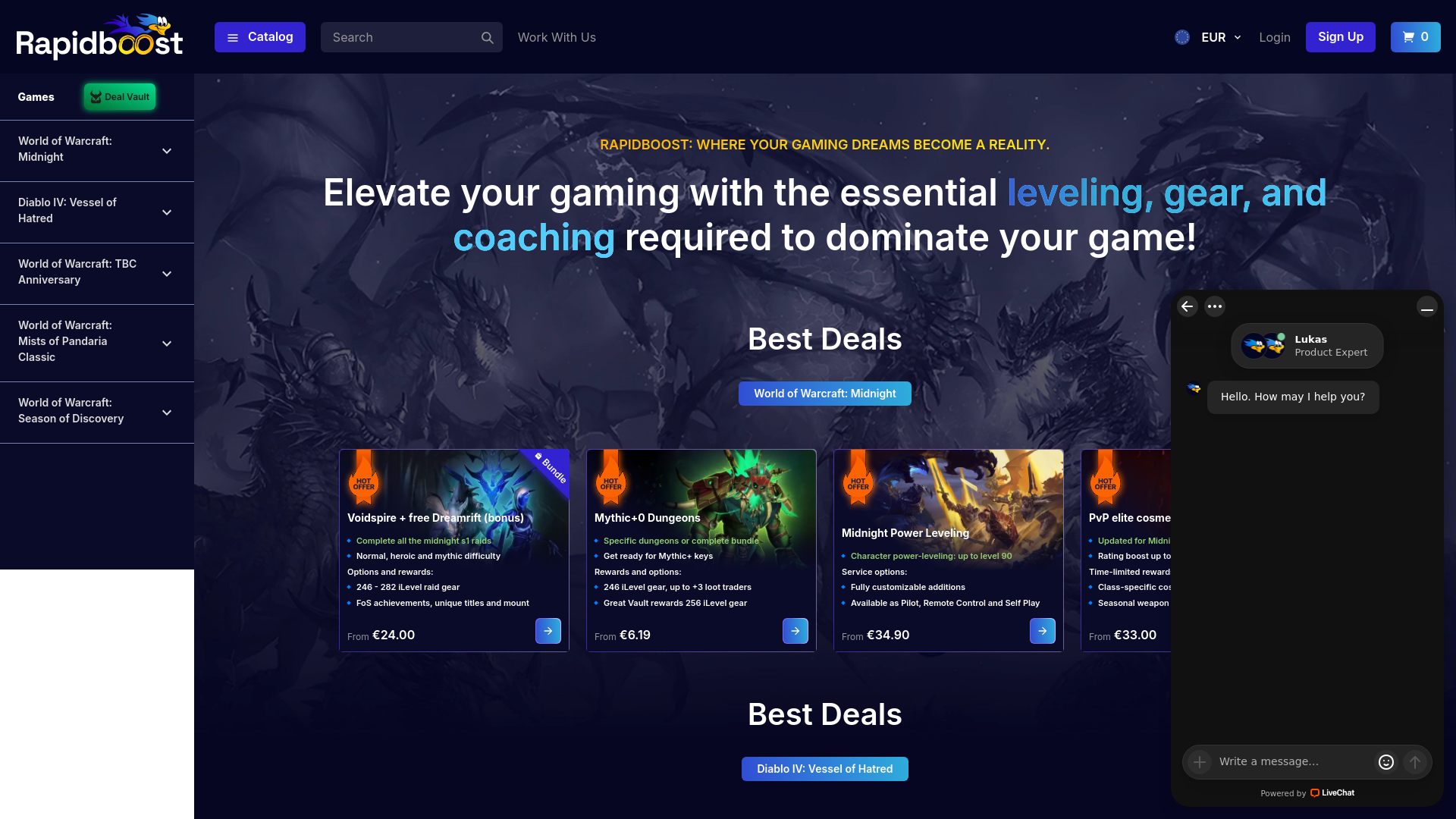 website screenshot of https://www.rapidboost.com/