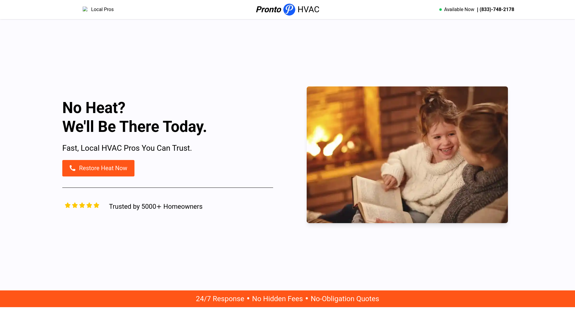 website screenshot of https://pronto-hvac-new.pages.dev/