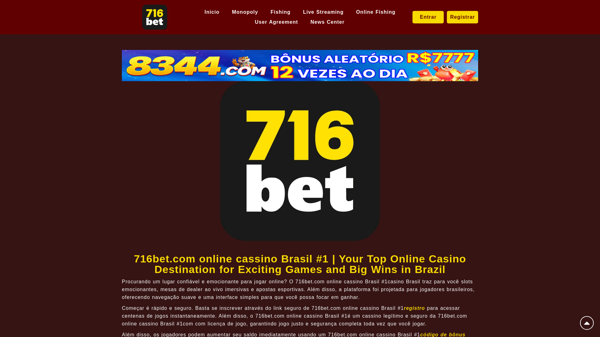 website screenshot of https://bra716bet.com