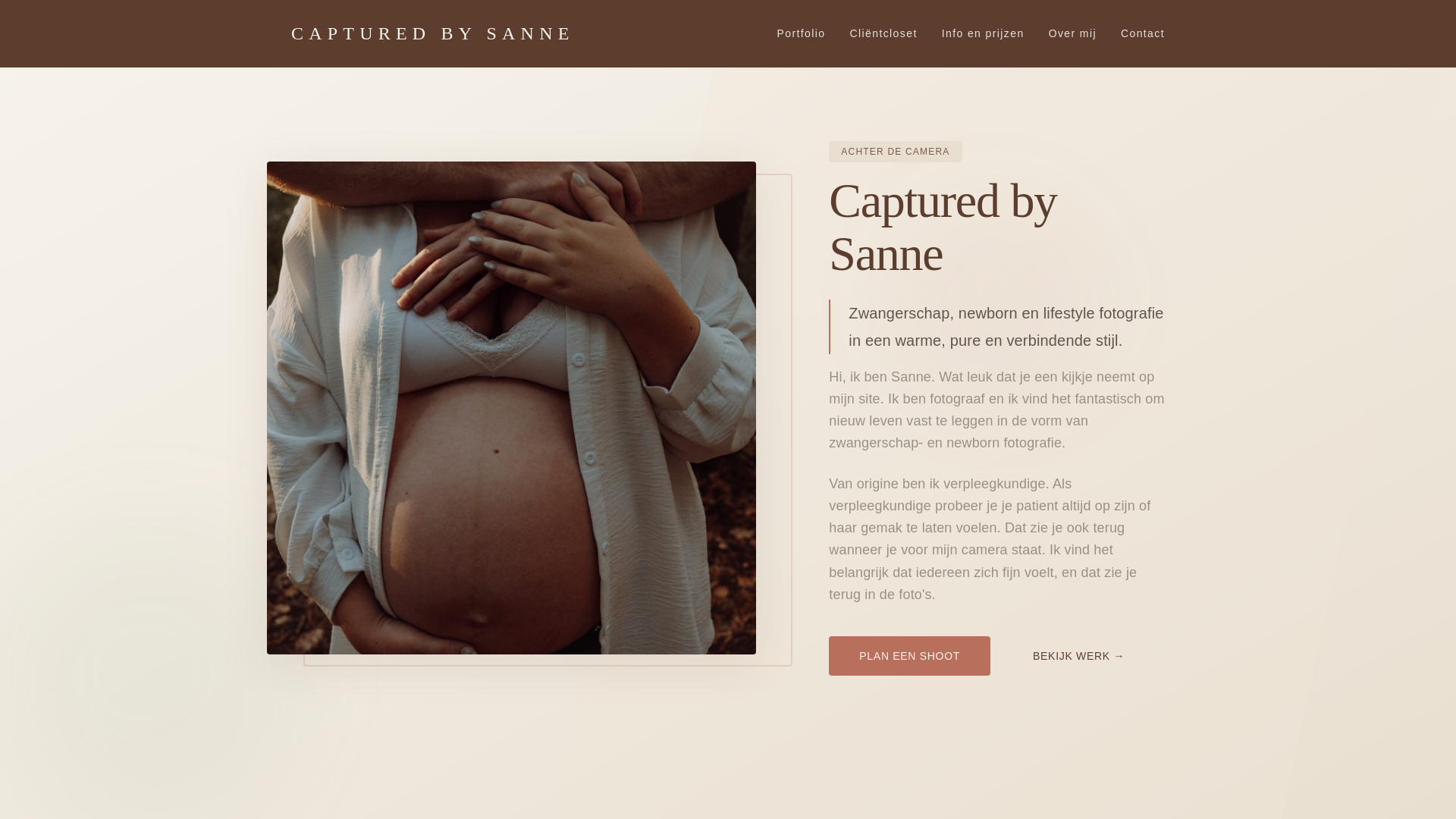 website screenshot of https://capturedbysanne.nl/