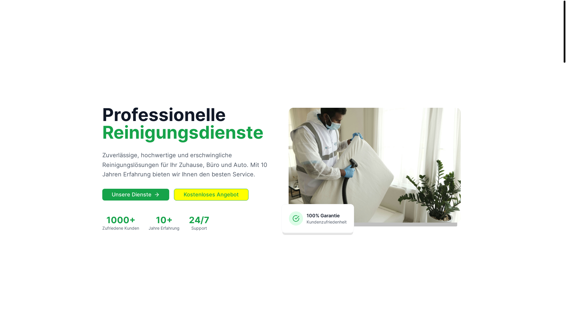 website screenshot of https://mhreinigungsservice.de/