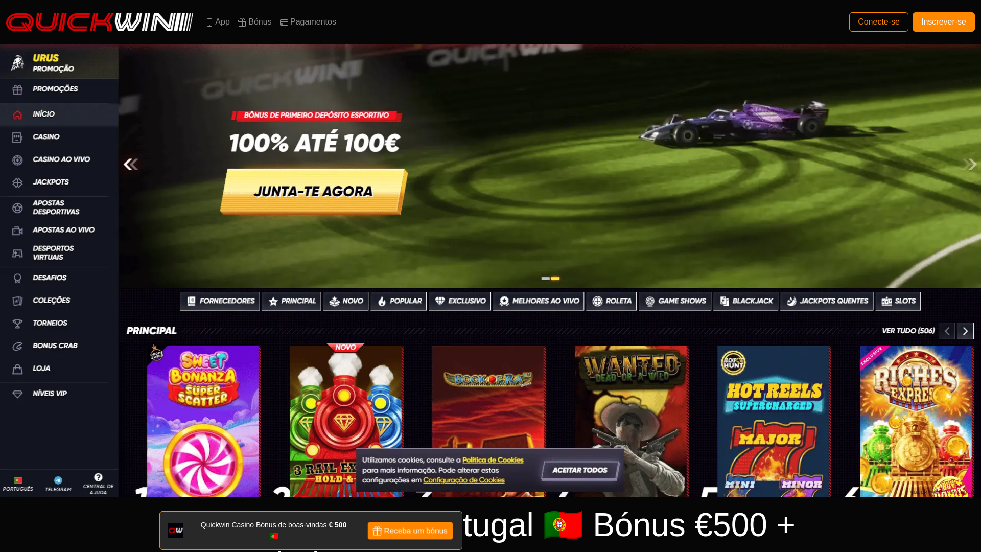 website screenshot of https://quick-win-casino.pt/