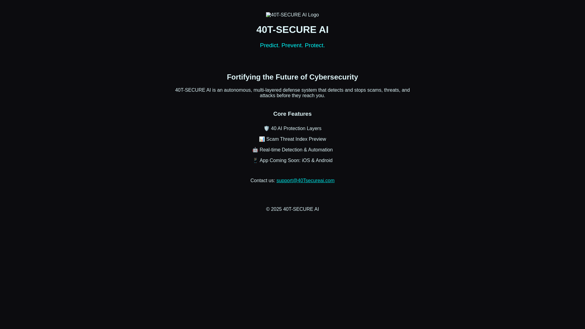 website screenshot of https://40tsecureai-site.pages.dev/