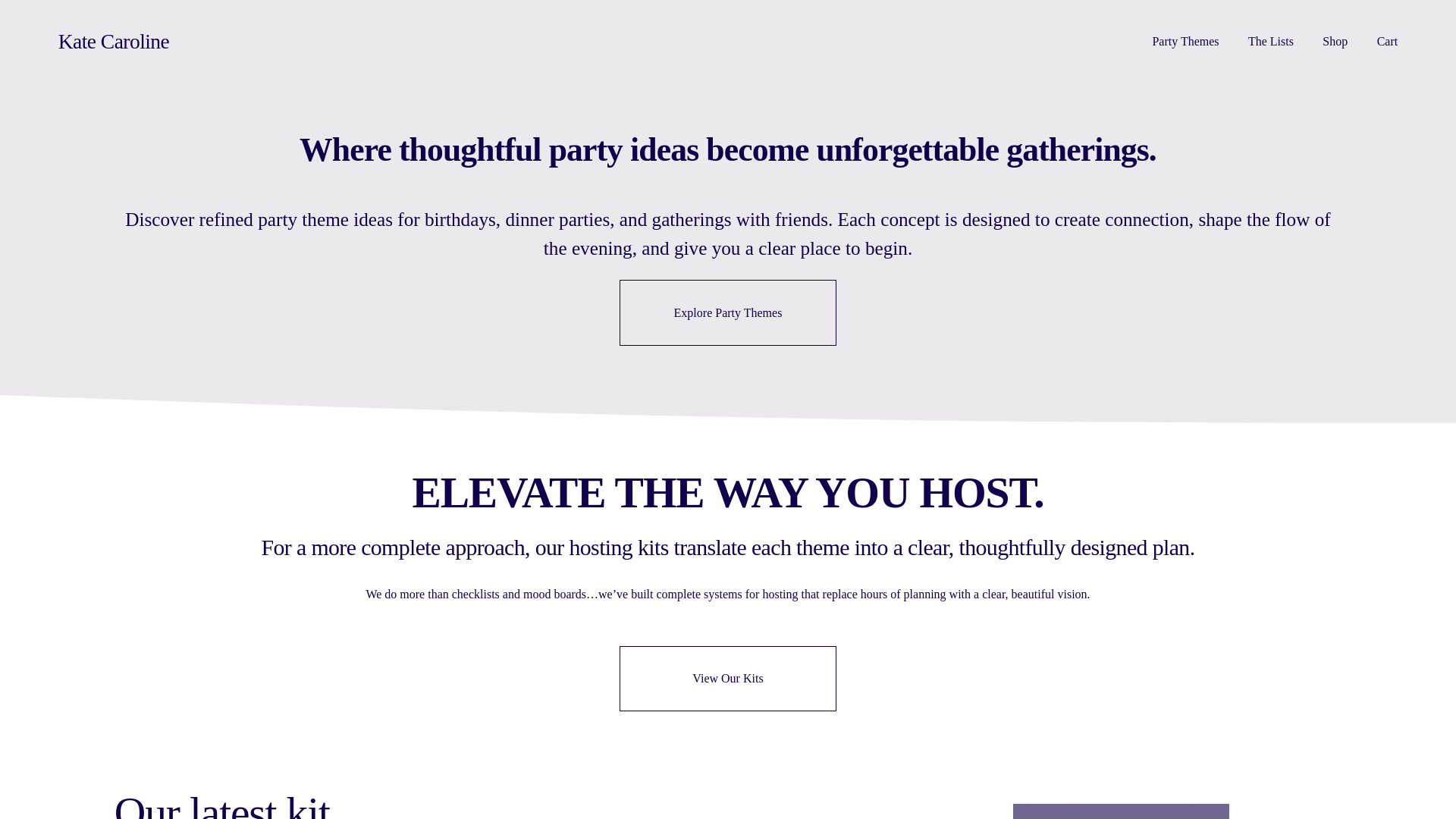 website screenshot of https://katecaroline.studio