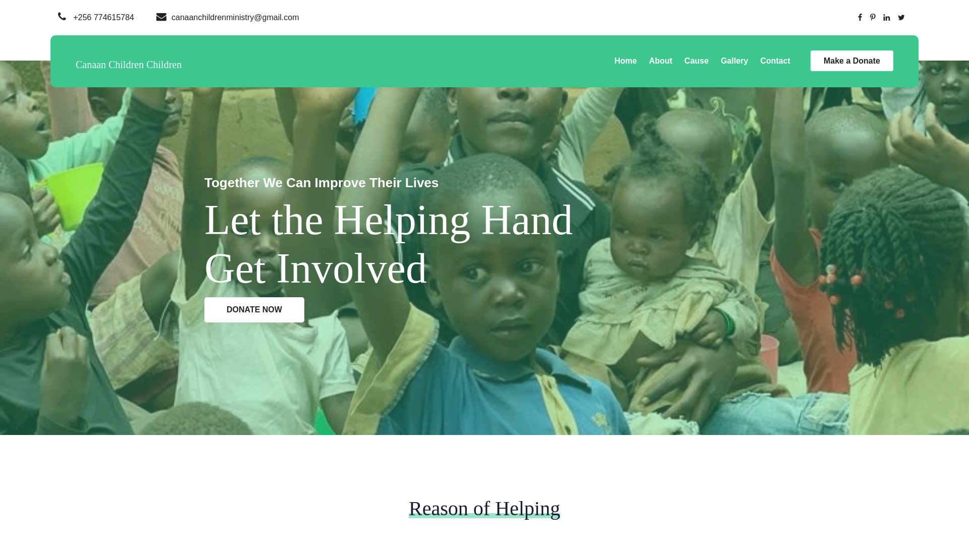 website screenshot of https://canaanchildrenministry.com/