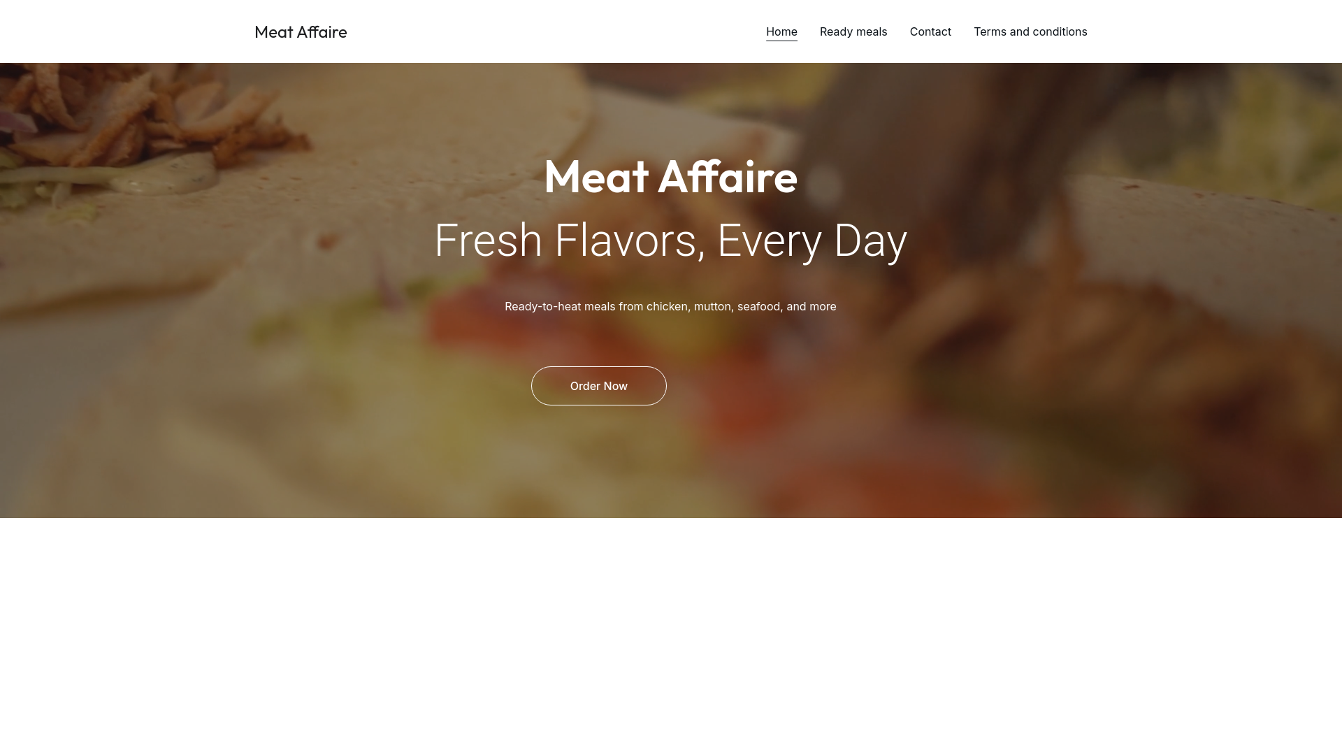 website screenshot of https://meataffaire.in/