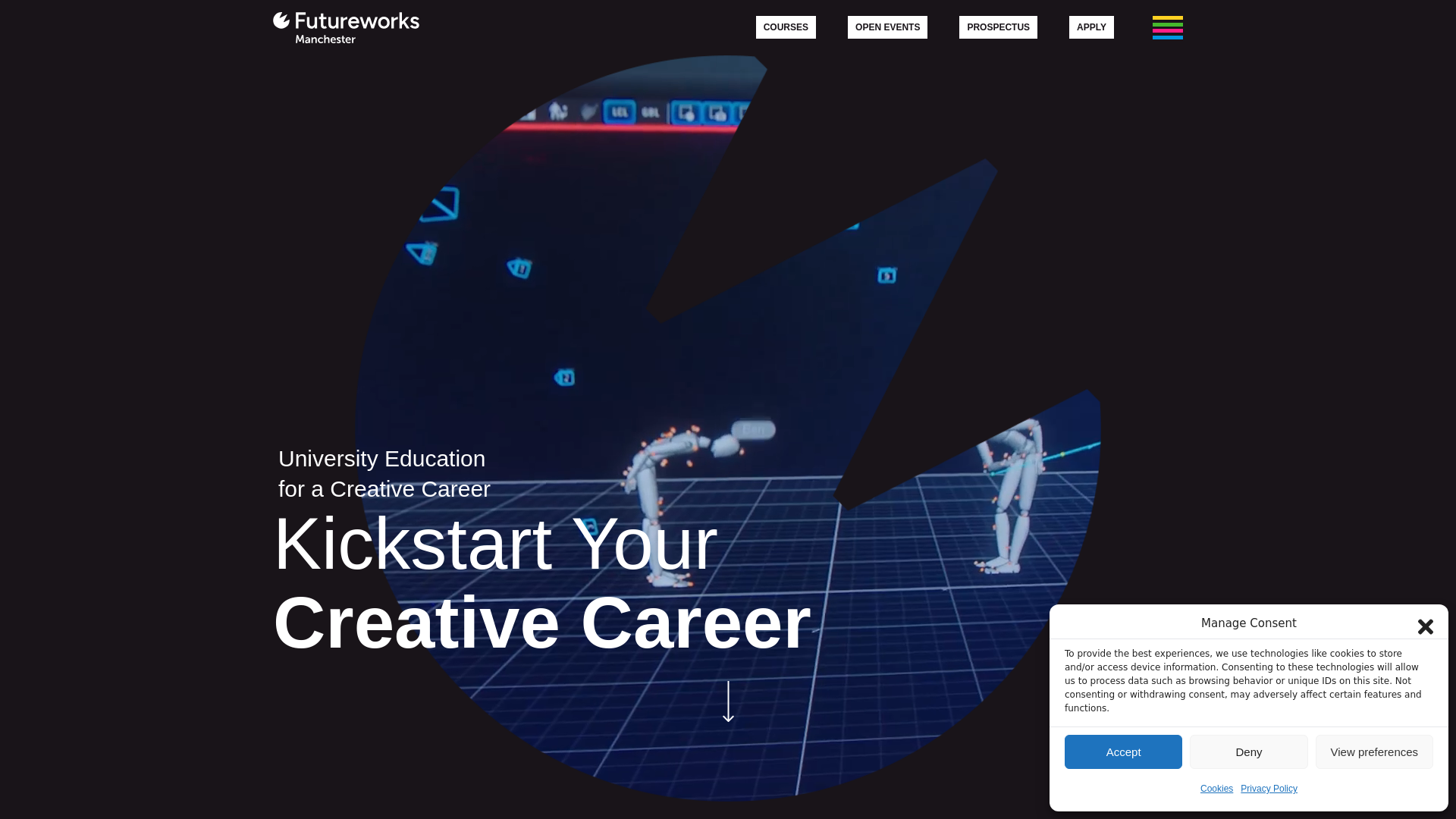 website screenshot of https://futureworks-apprenticeships.com/