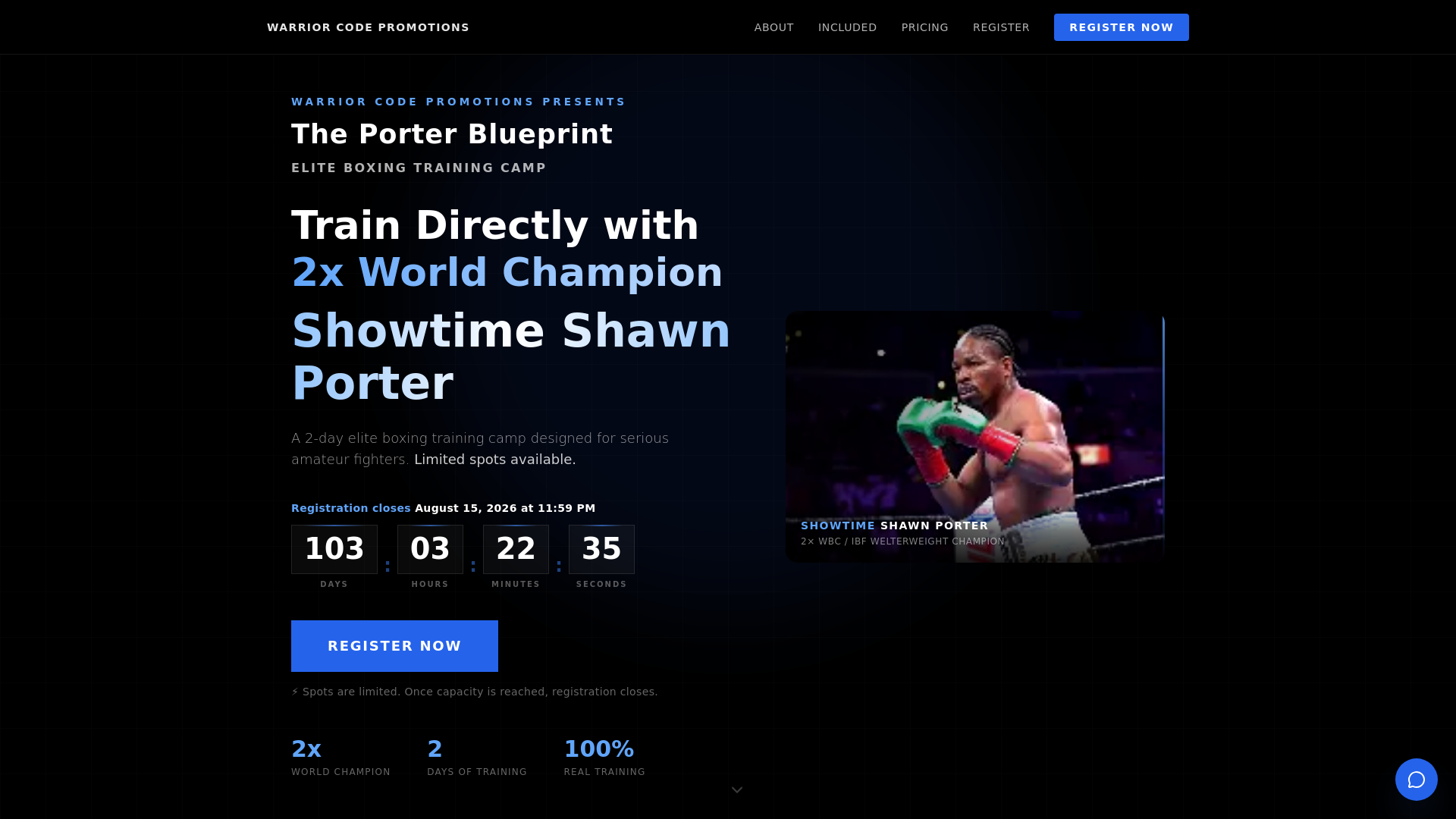 website screenshot of https://theporterblueprint.com/