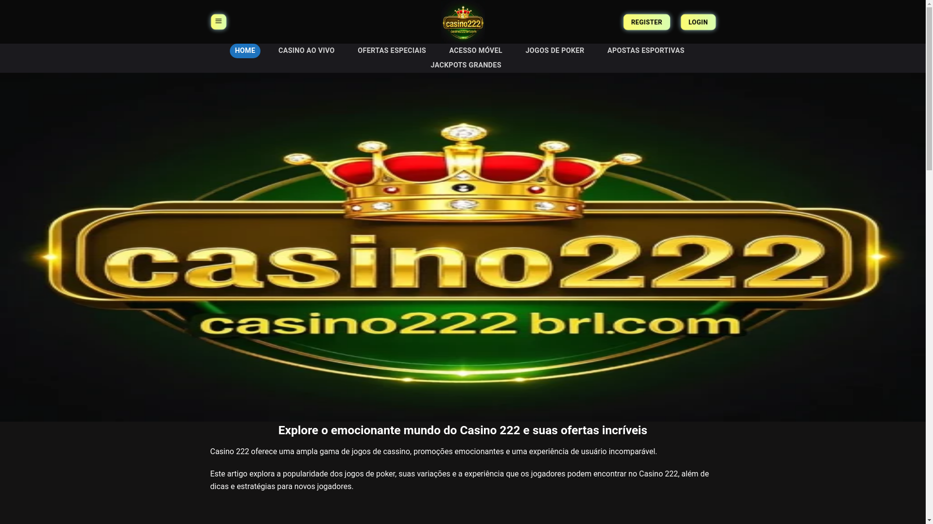 website screenshot of https://casino222brl.com/