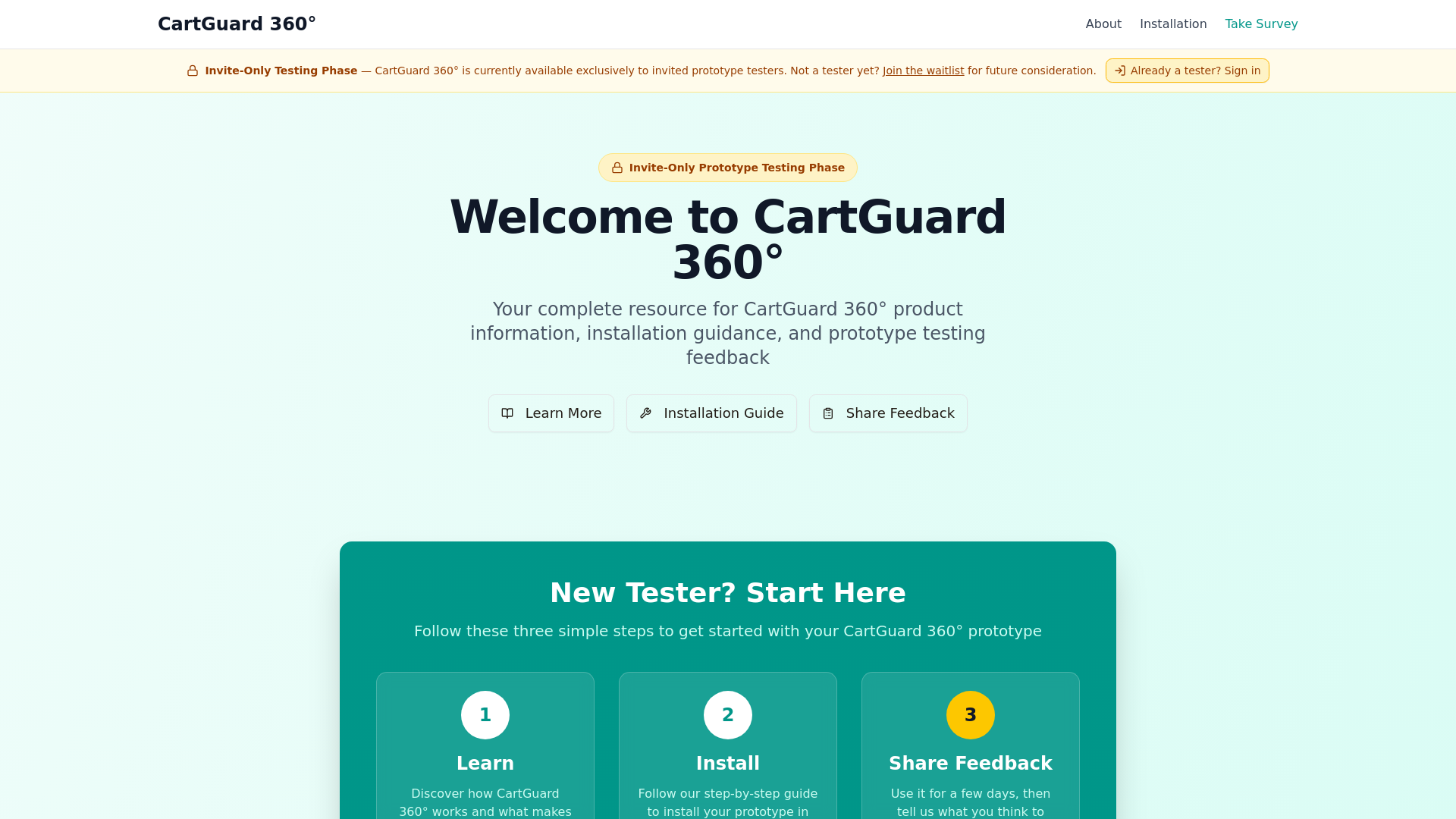website screenshot of https://cartguard360.com/