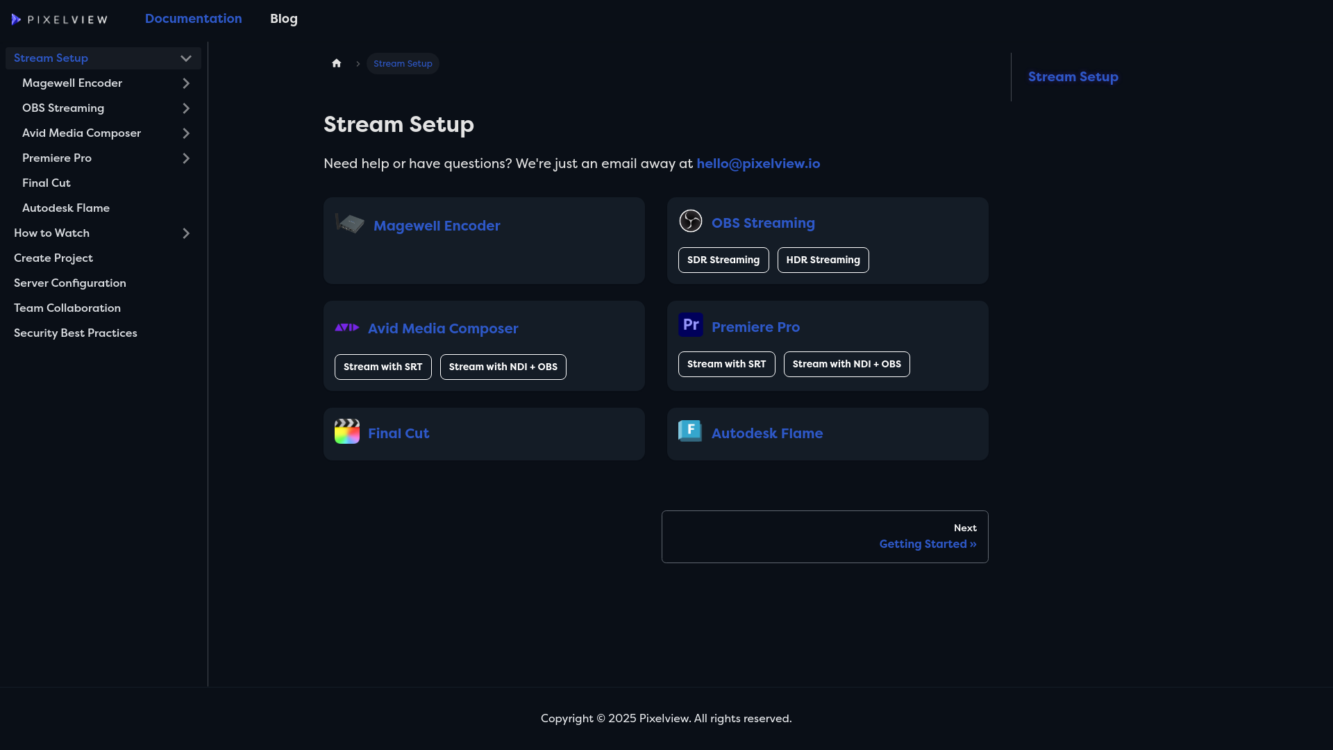 website screenshot of https://pixelview-docs.pages.dev/