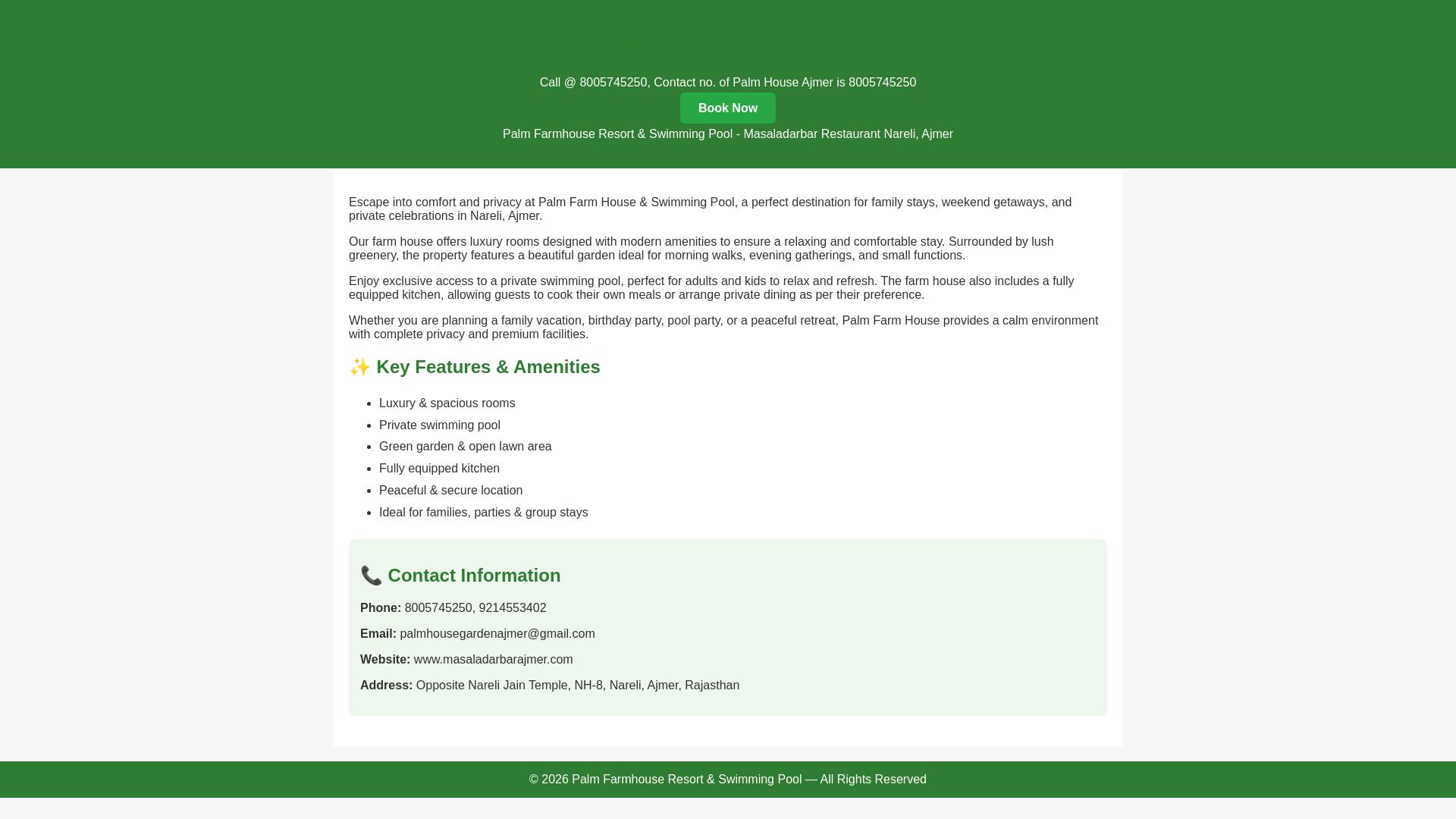 website screenshot of https://masaladarbarajmer.com/