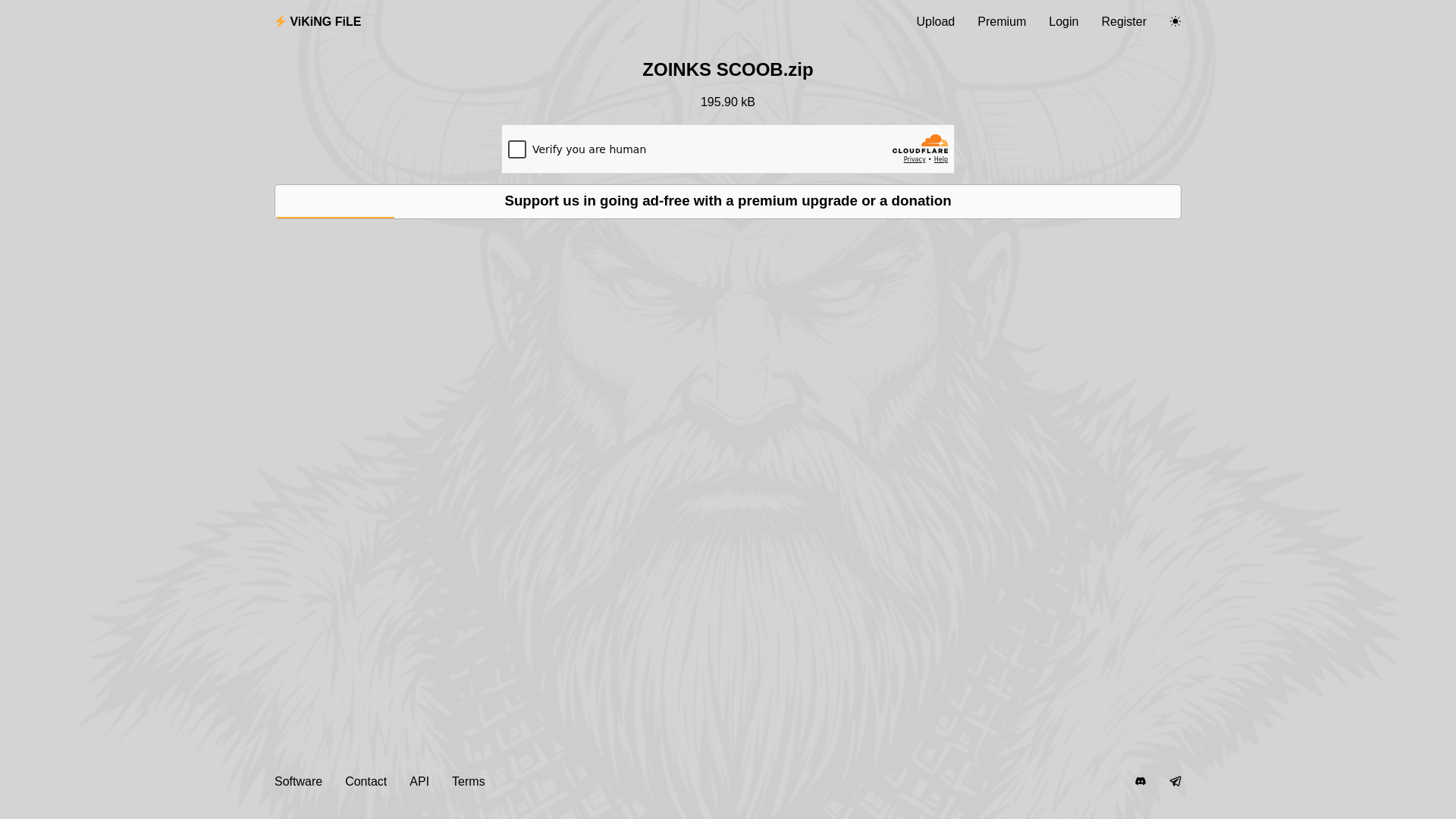 website screenshot of https://vikingfile.com/f/knKoRSE59g#ZOINKS