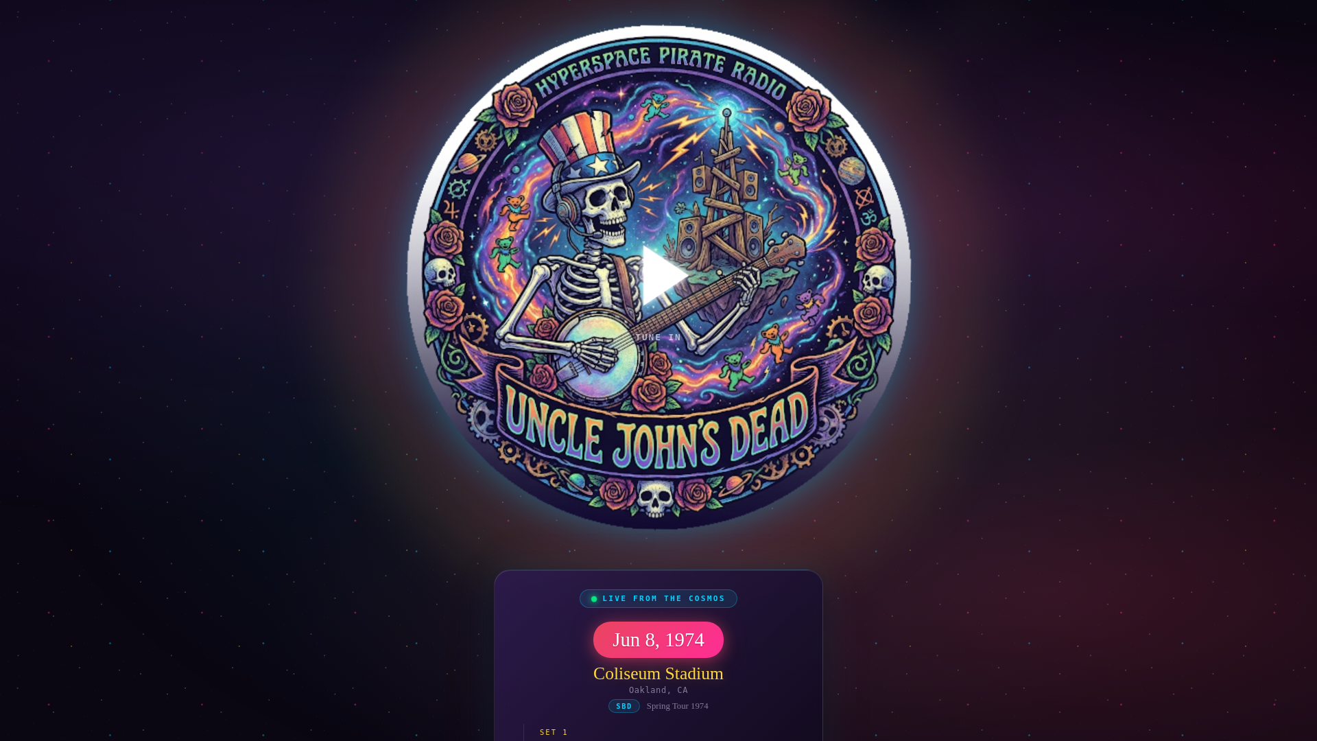 website screenshot of https://unclejohnsdead.org/