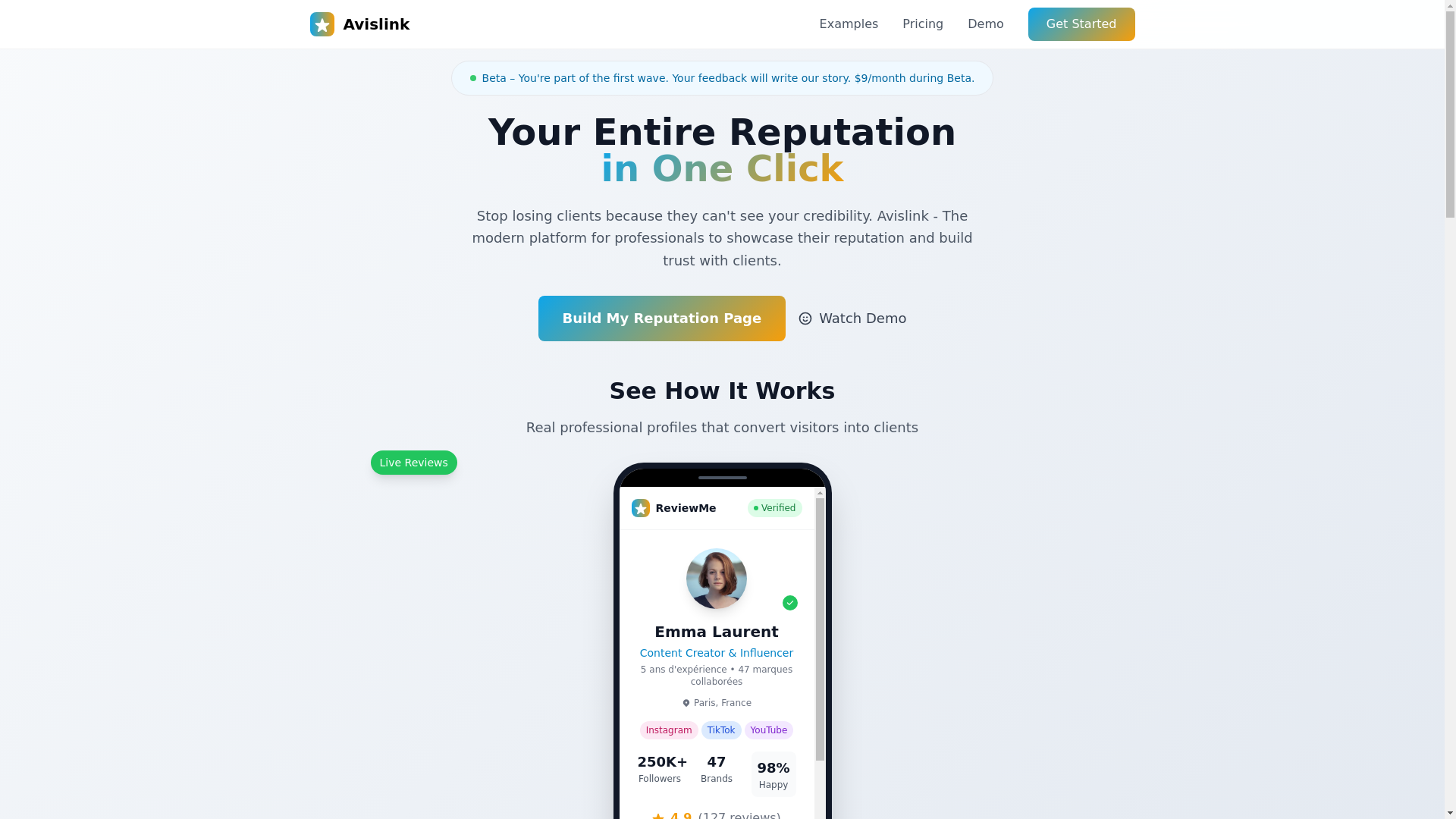 website screenshot of https://avislink.com/