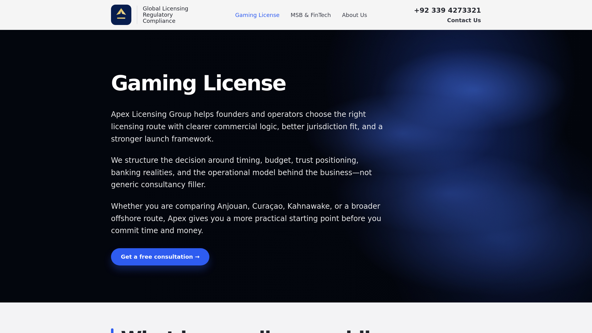 website screenshot of https://apexlicensinggroup2.pages.dev/
