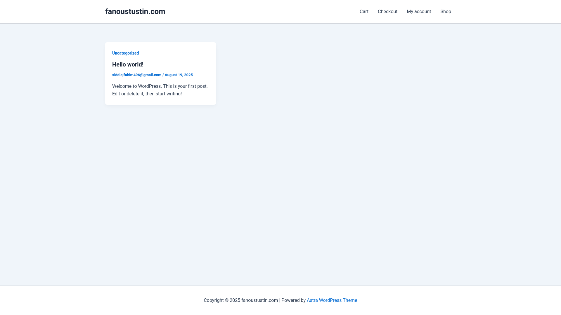 website screenshot of https://fanoustustin.com/