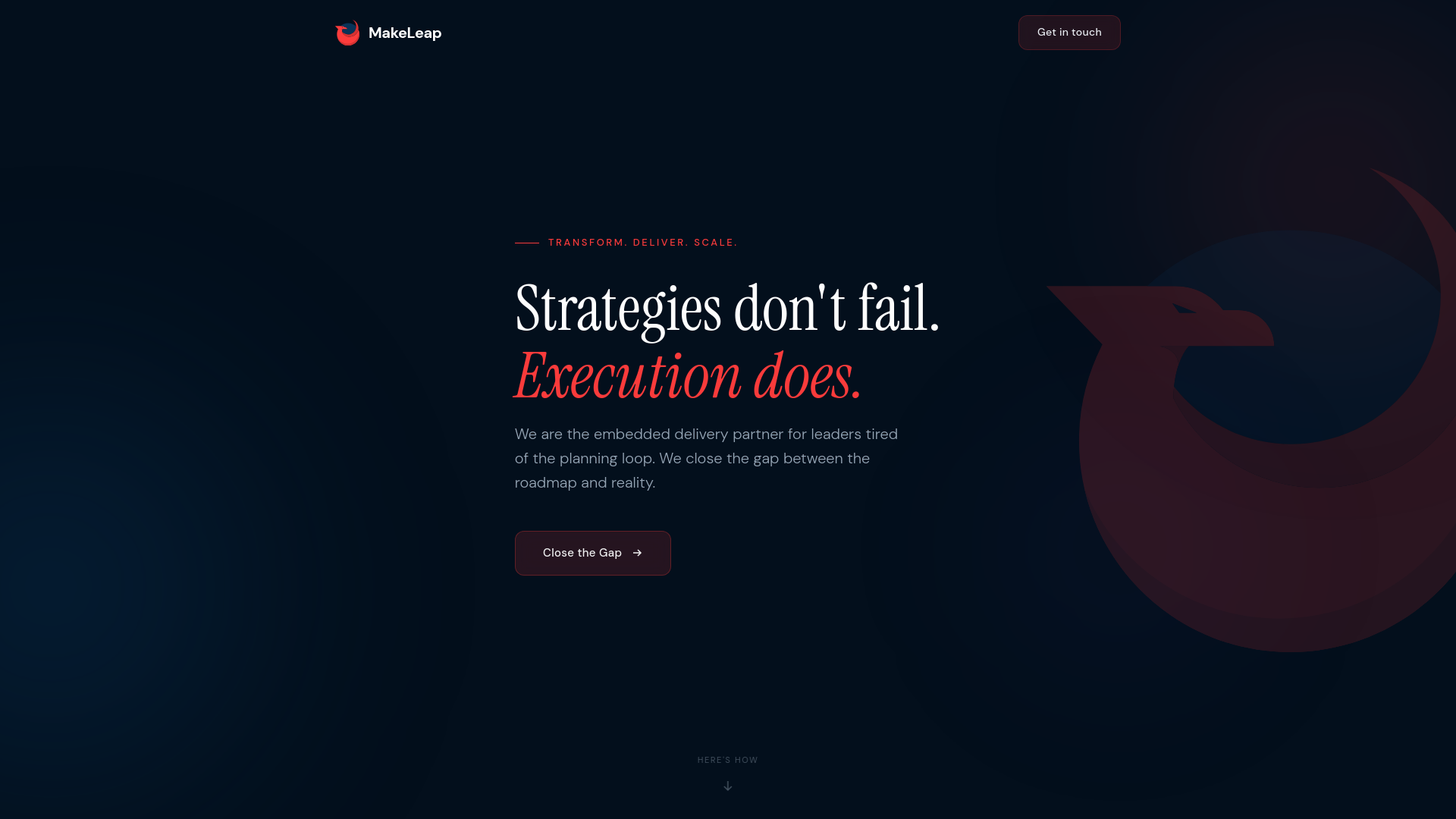 website screenshot of https://makeleap.io/