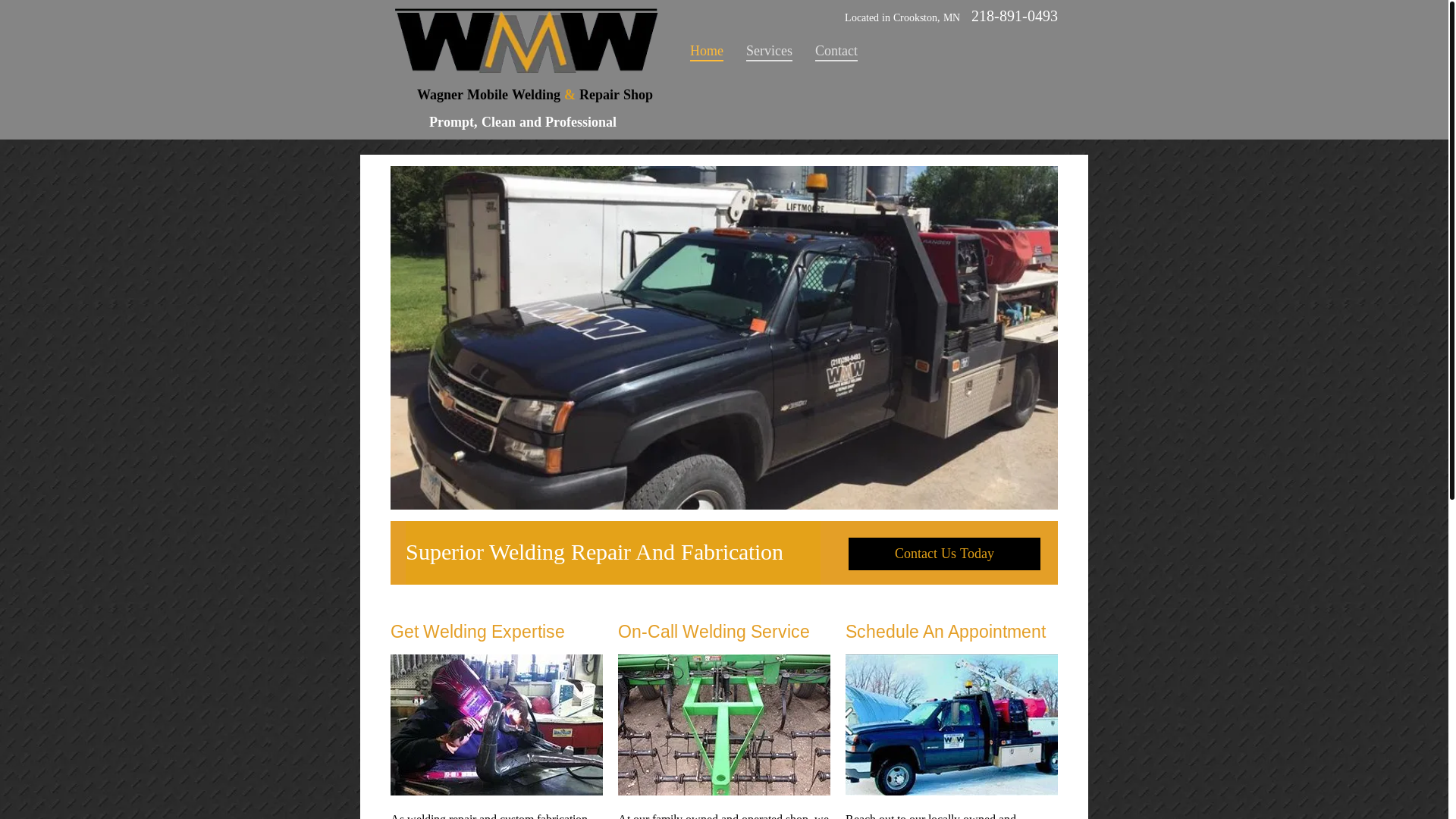 website screenshot of https://wagnermobilewelding.com/