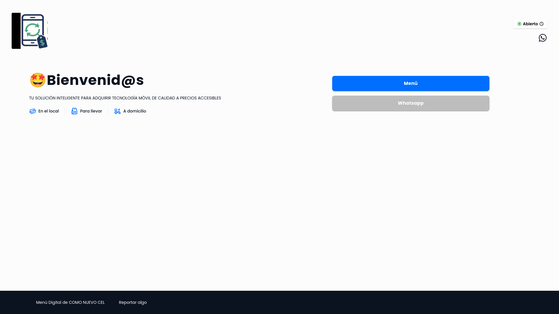 website screenshot of https://comonuevocel.com/