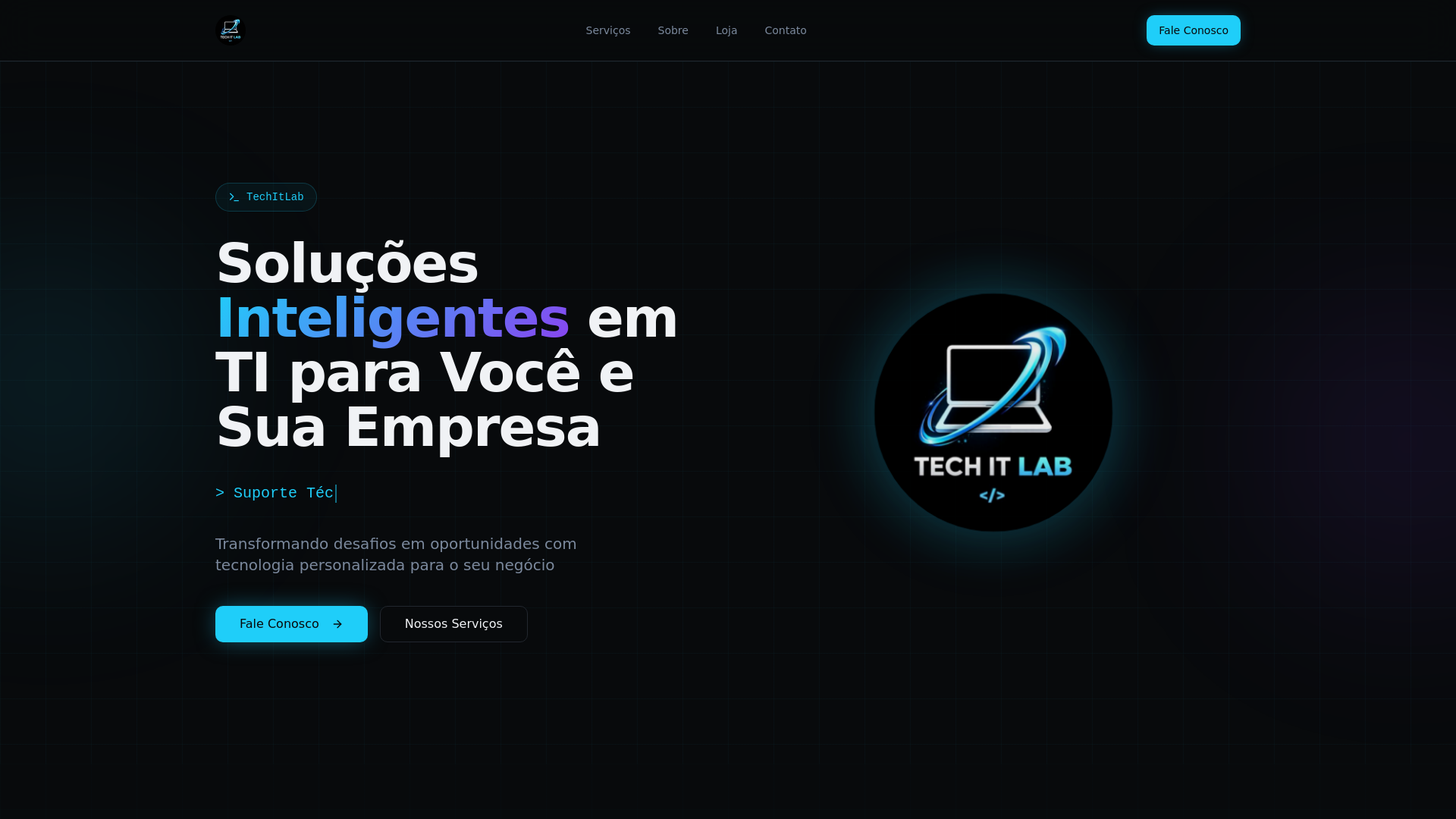 website screenshot of https://techitlab.com.br/