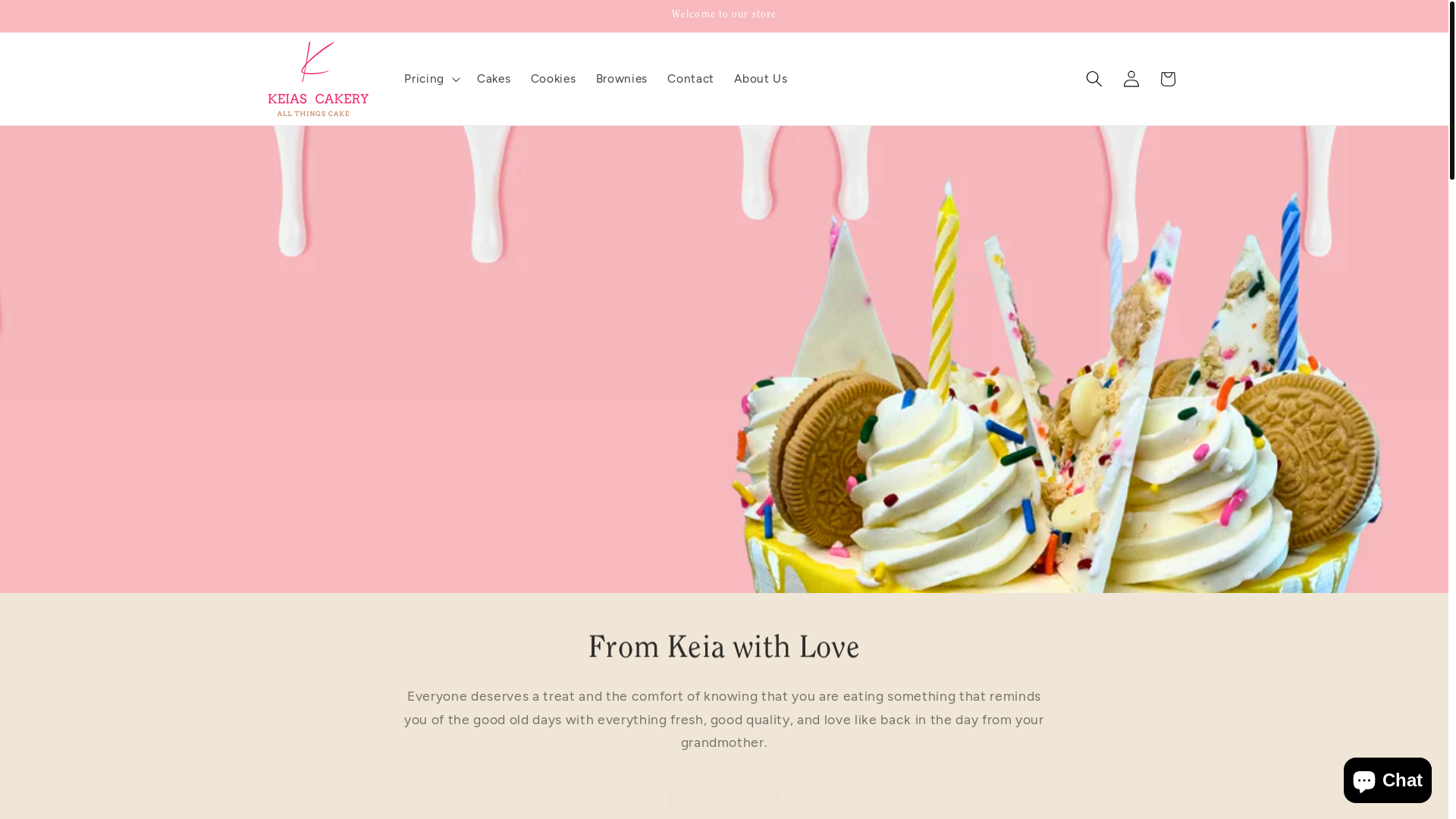 website screenshot of https://keiascakery.org/