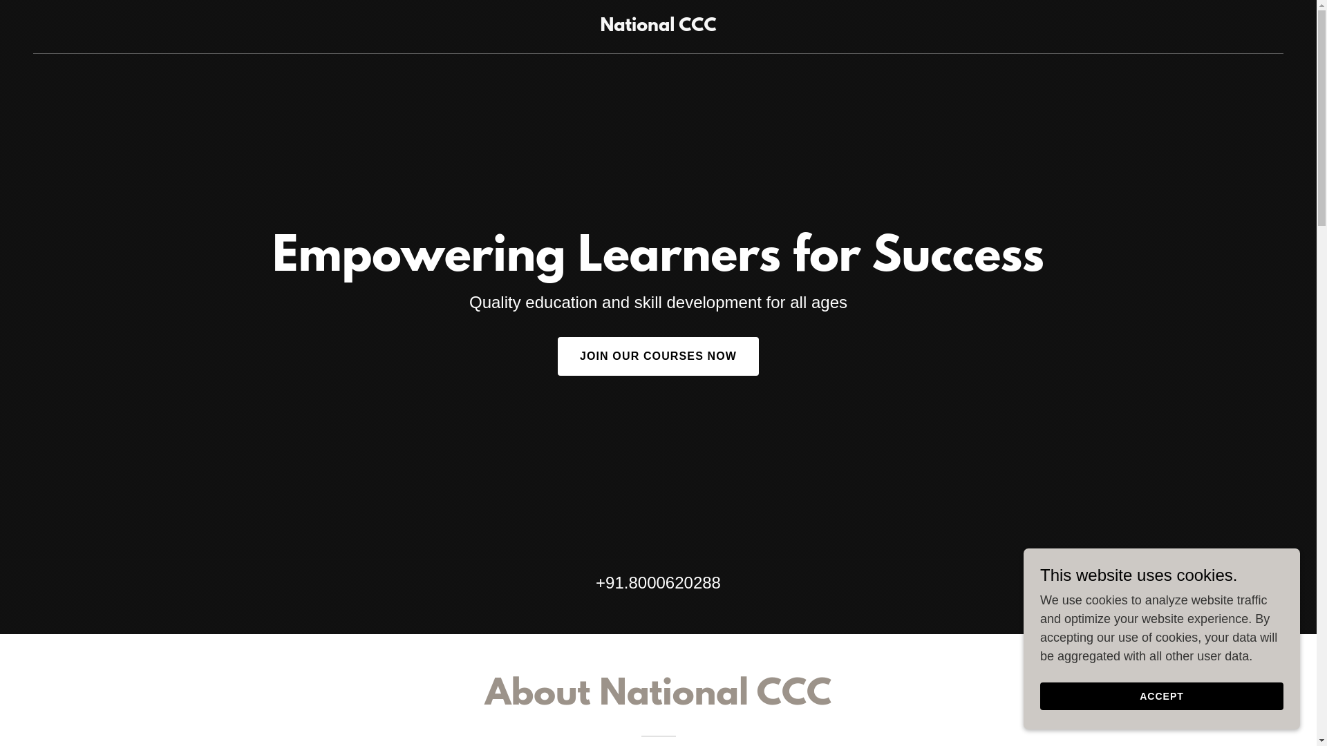 website screenshot of https://nationalccc.in/