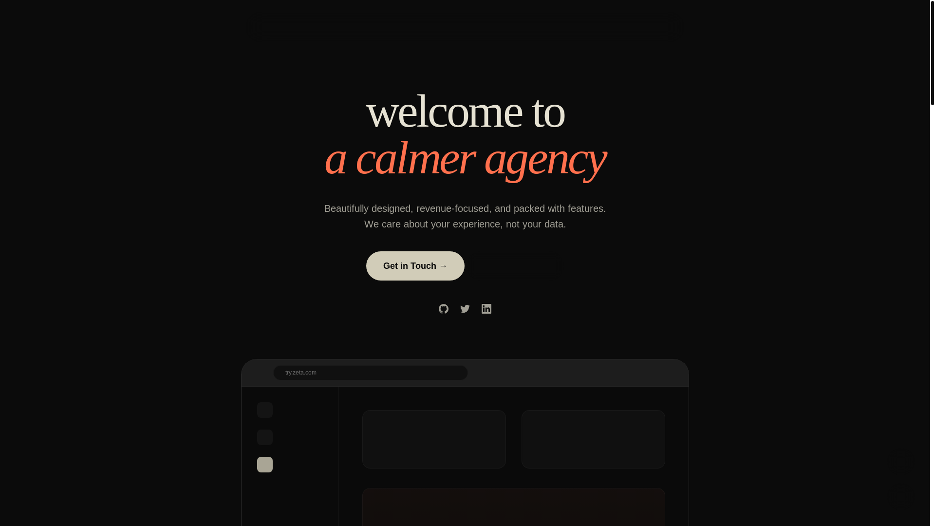 website screenshot of https://zeta-agency.pages.dev/