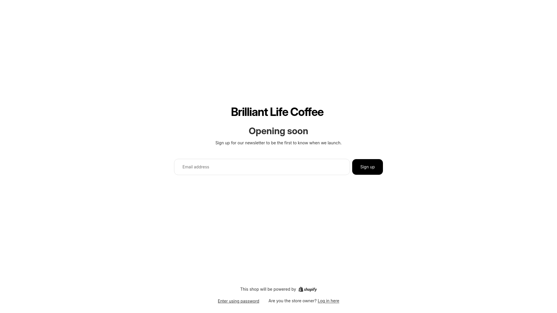 website screenshot of https://brilliantlifecoffee.com/