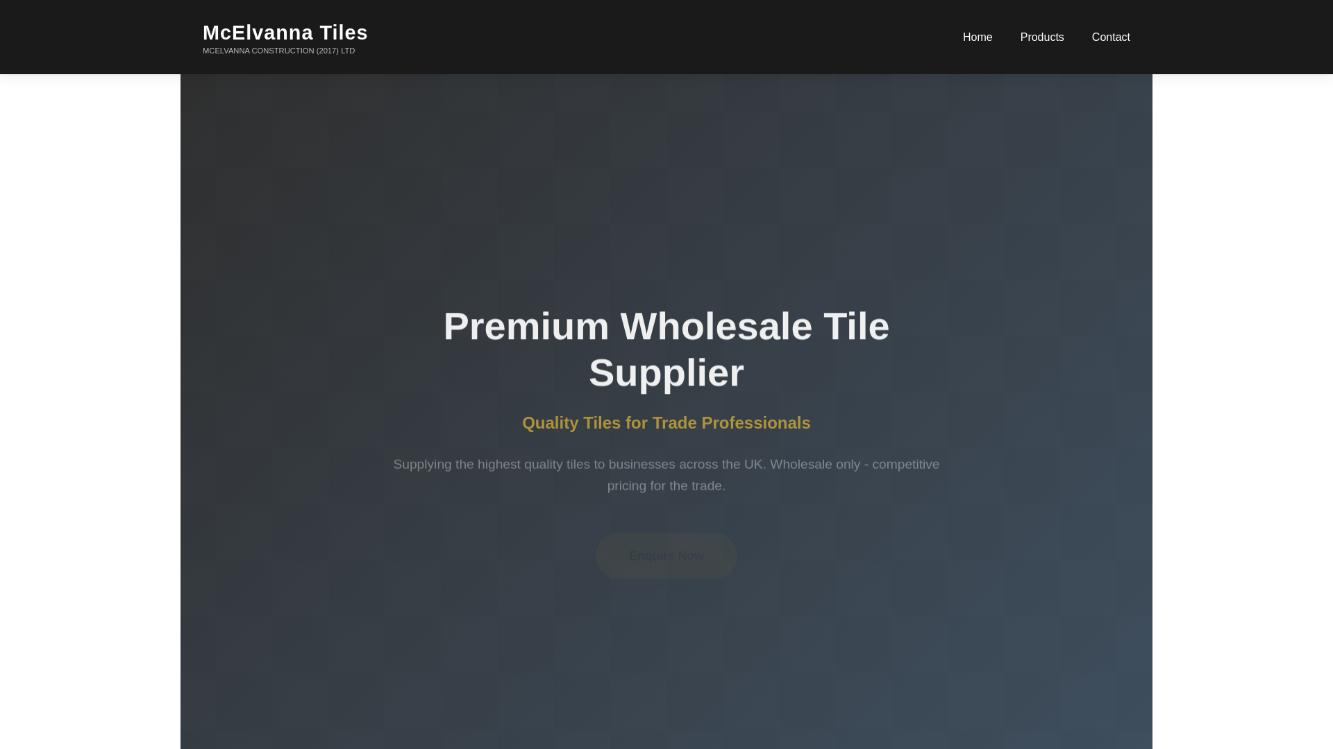 website screenshot of https://mcelvanna-tiles.co.uk