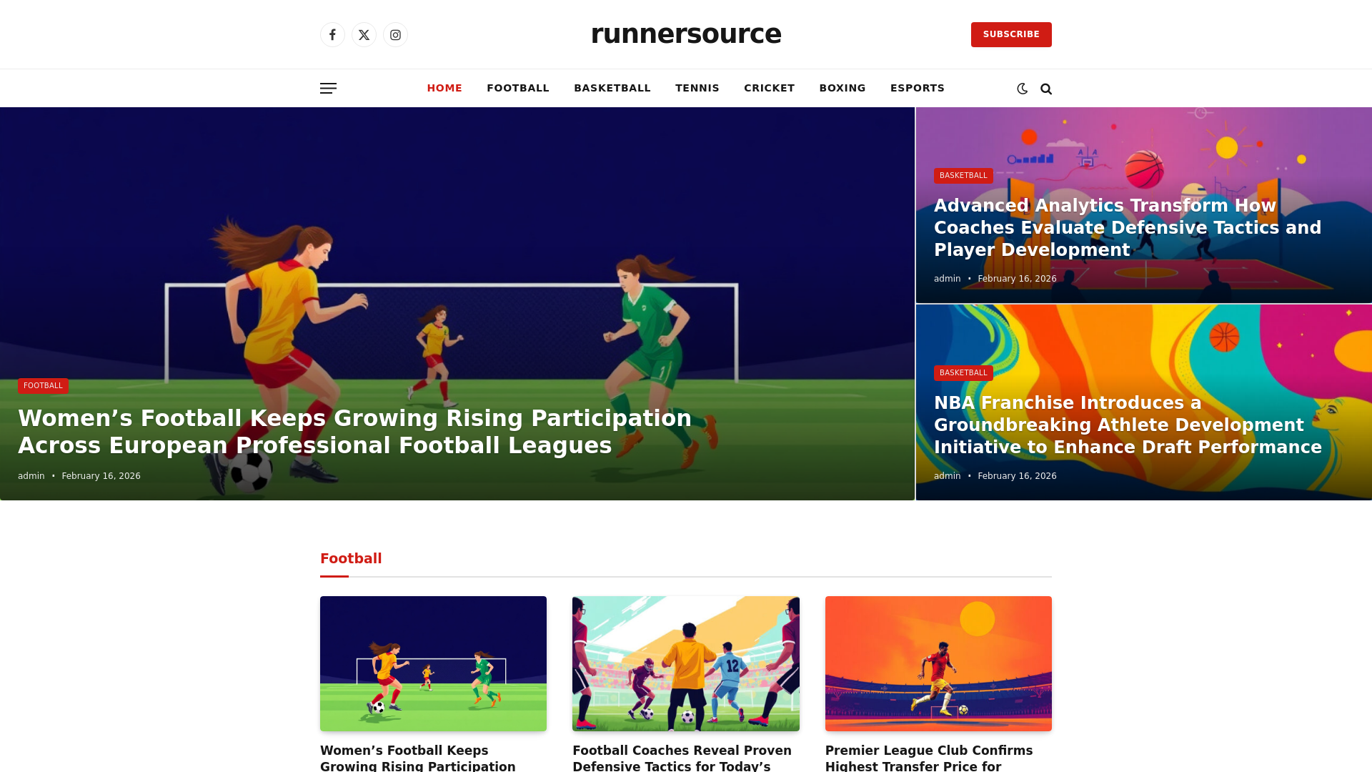 website screenshot of https://runnersource.co.uk/