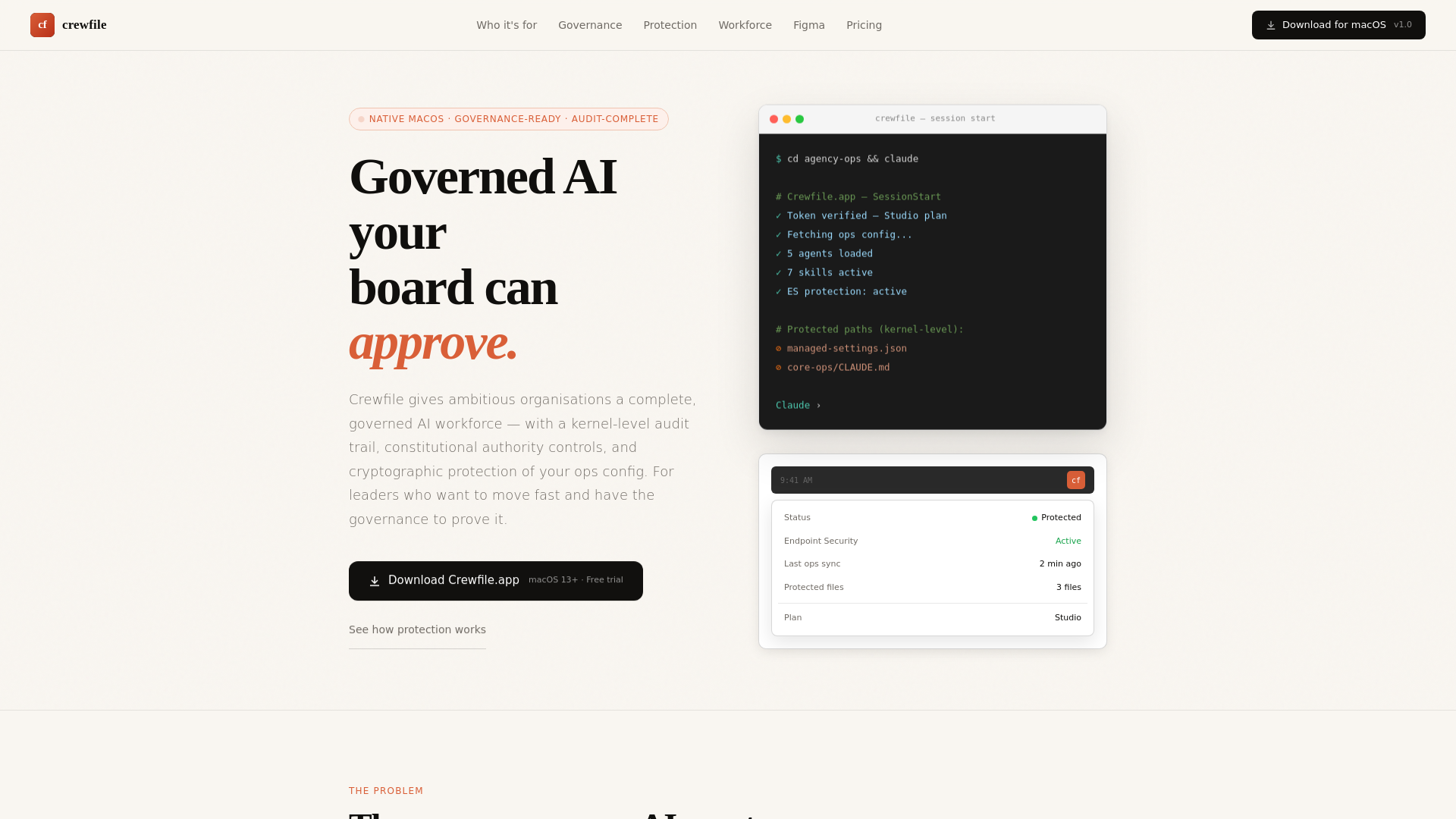 website screenshot of https://crewfile.io/