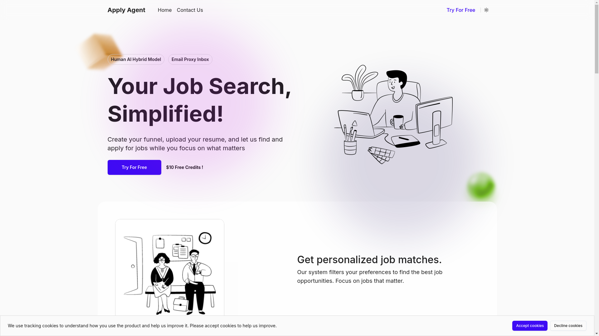 website screenshot of https://apply-agent-front-site.pages.dev/