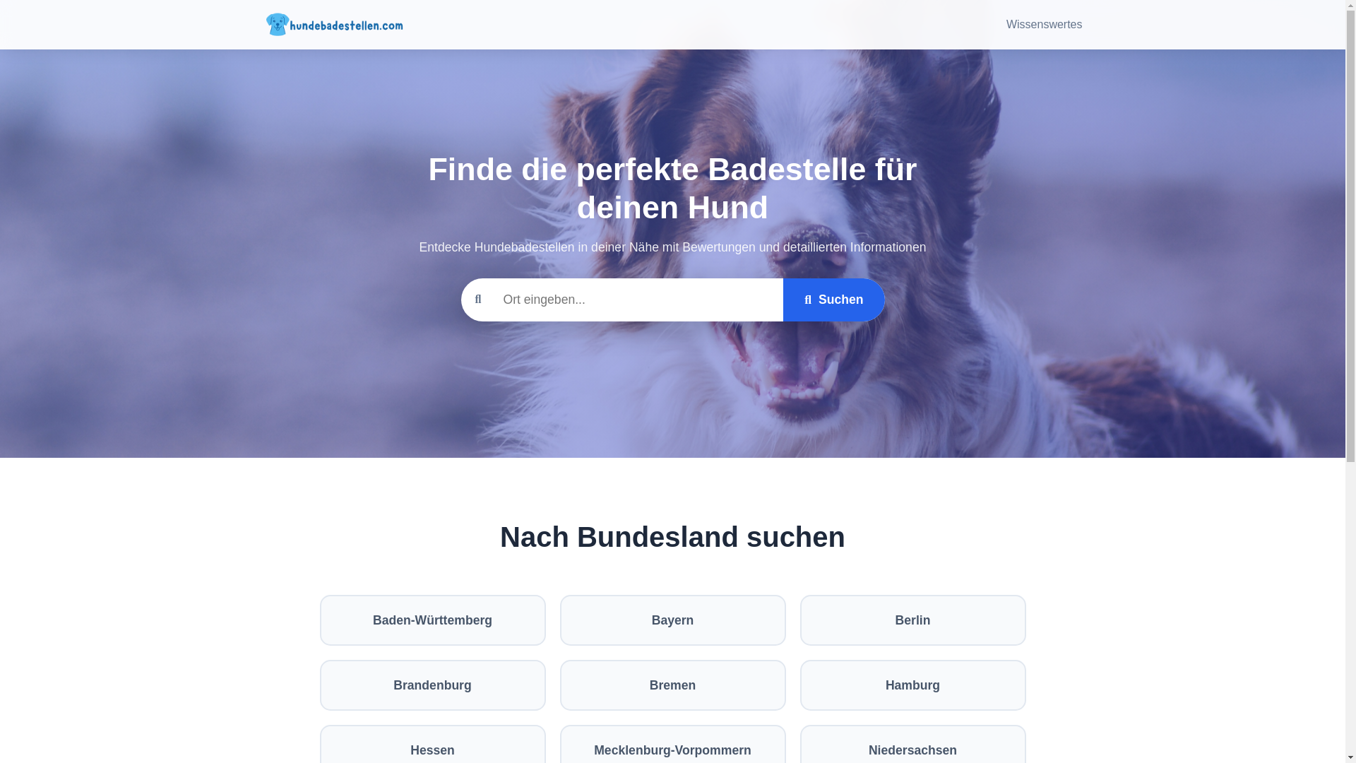 website screenshot of https://hundebadestellen.pages.dev/