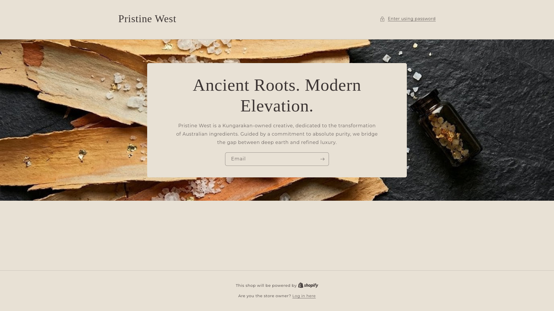 website screenshot of https://pristinewest.com.au