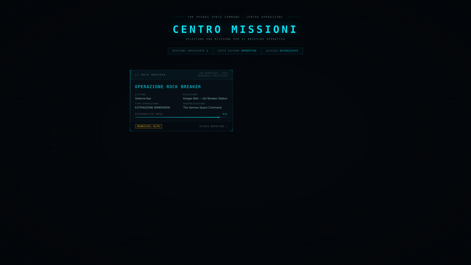 website screenshot of https://hyenas-space-command.pages.dev/