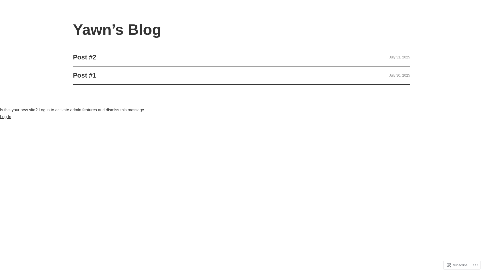 website screenshot of https://yawnle.blog/