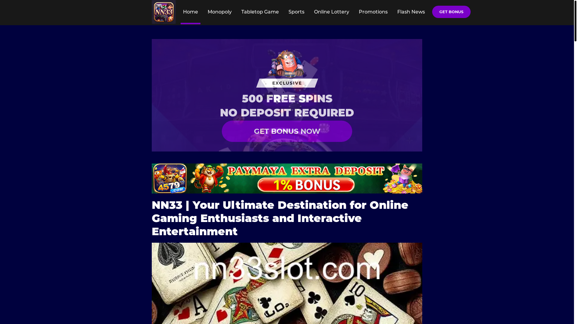 website screenshot of https://nn33slot.com/