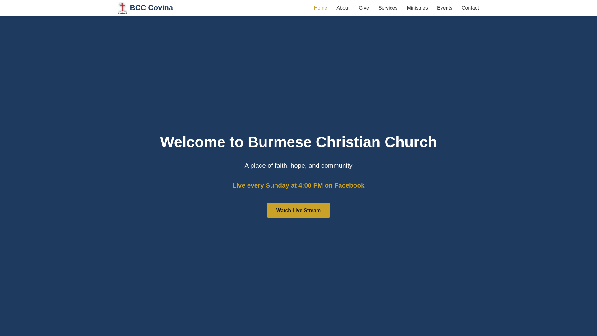 website screenshot of https://bcccovina.pages.dev/